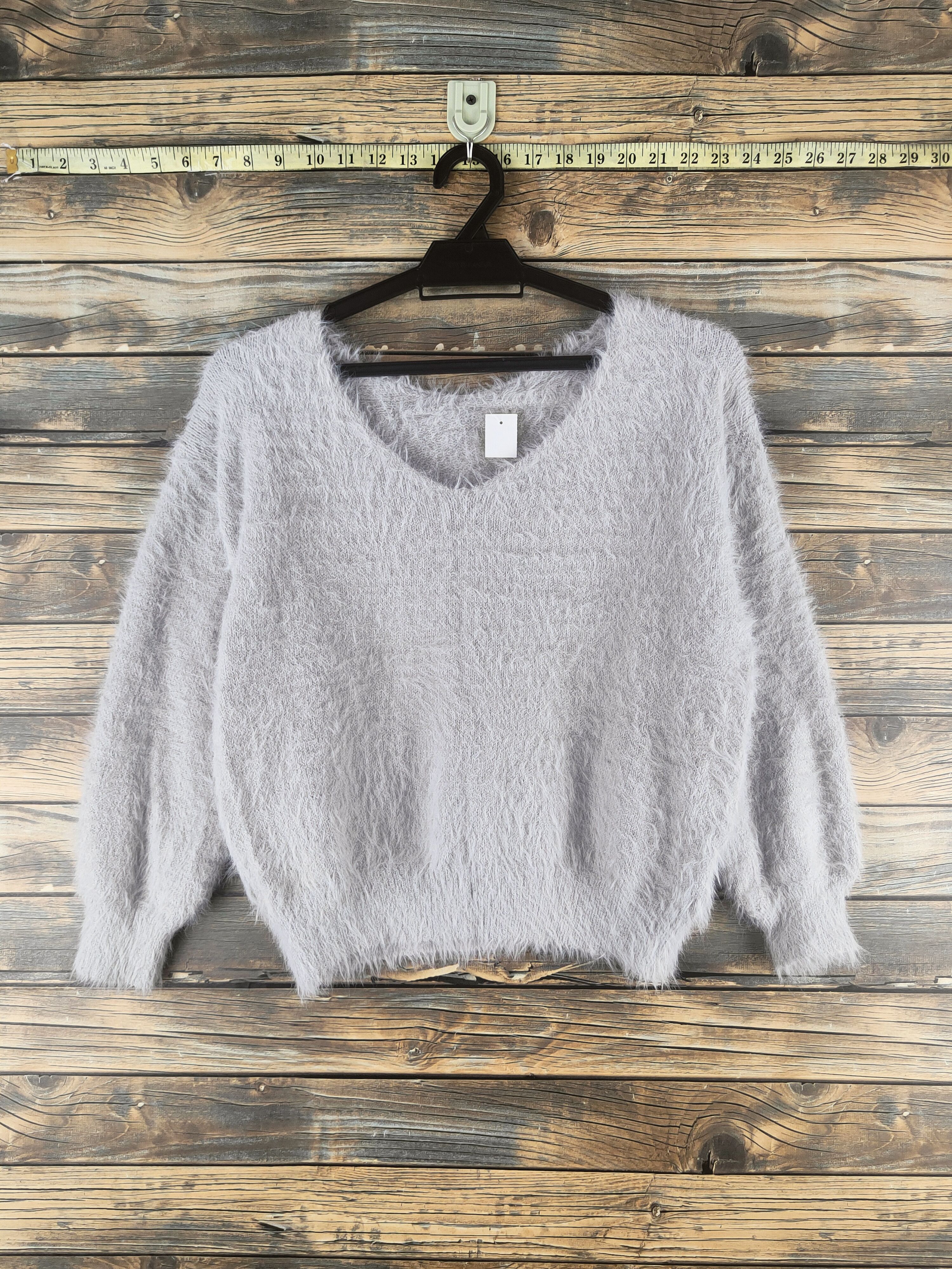Japanese Brand DL Japanese Brand Gray shaggy Fur Mohair Knitwear #46-501 Size S / US 4 / IT 40 - 1 Thumbnail