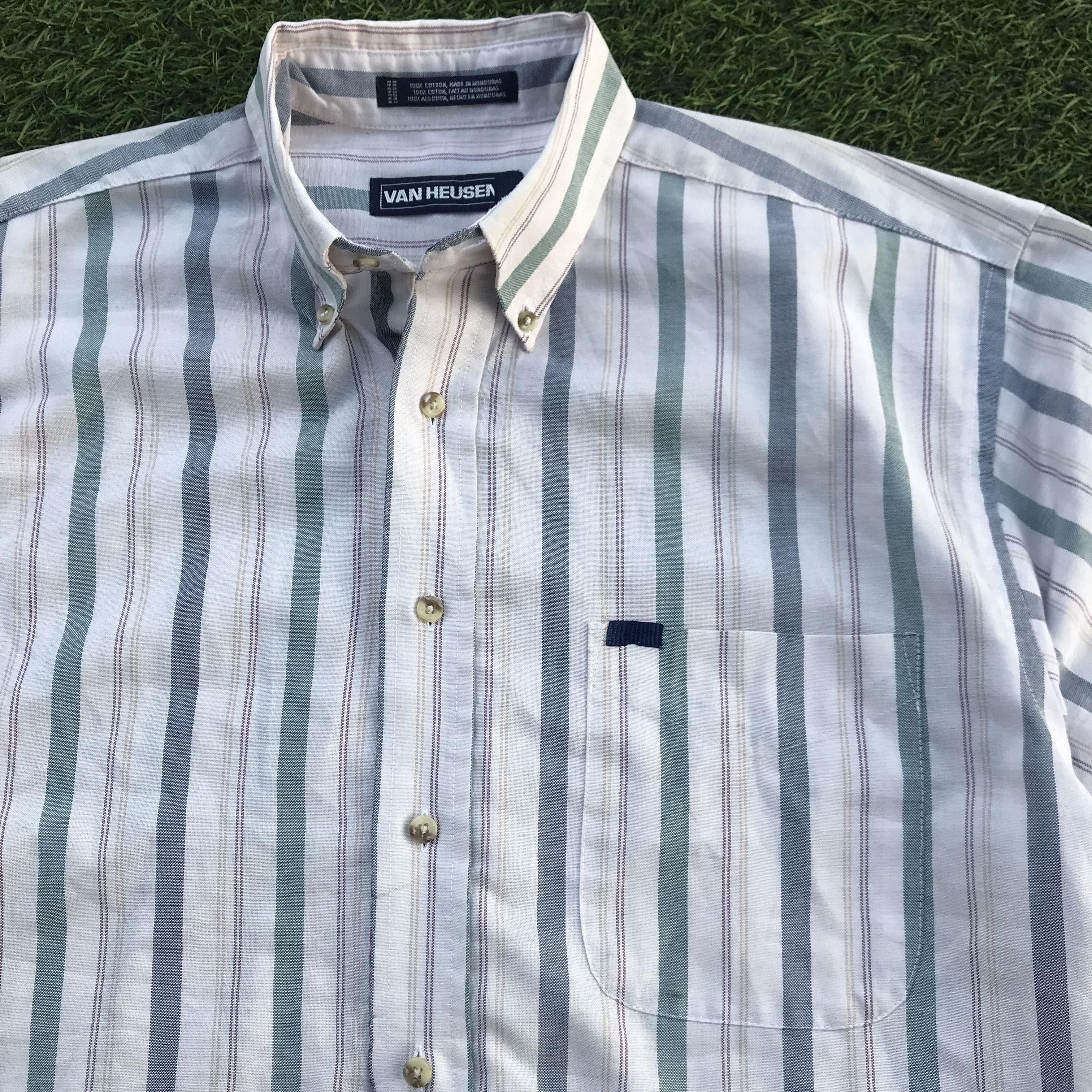 Designer × Van Heusen Vintage Van Heusen Trimfit Shirt 3 finger Colars suedehead Size US XL / EU 56 / 4 - 2 Thumbnail
