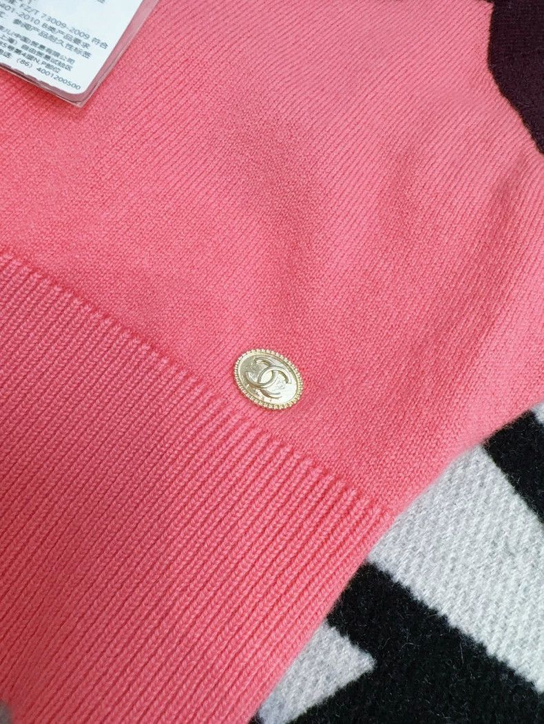 Chanel Chanel Pink Brown Trim Knit Camisole Top Size S / US 4 / IT 40 - 3 Thumbnail