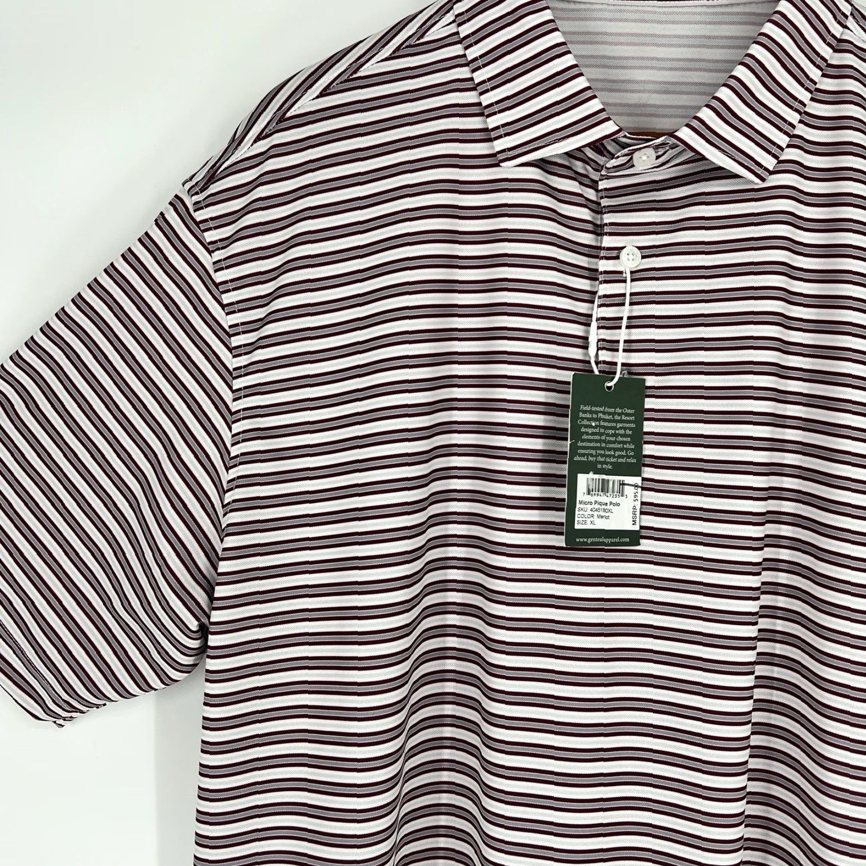 Vintage NWT GENTEAL Resort Collection Micro Pique Polo Shirt Men XL Merlot Polo Shirt Casual Sports Size US XL / EU 56 / 4 - 5 Thumbnail