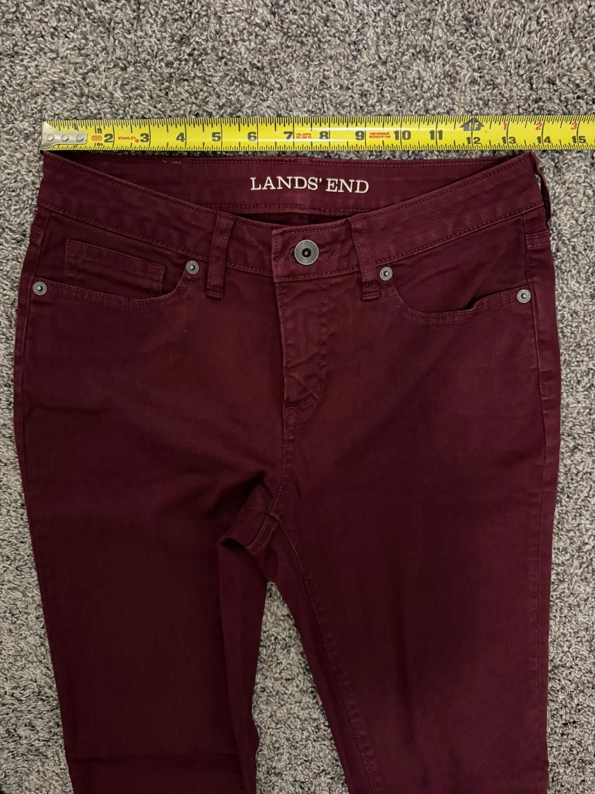 Lands' End LANDS END Mid Rise Slim Jean in Burgundy (US 4) Size 27" / US 4 / IT 40 - 5 Thumbnail