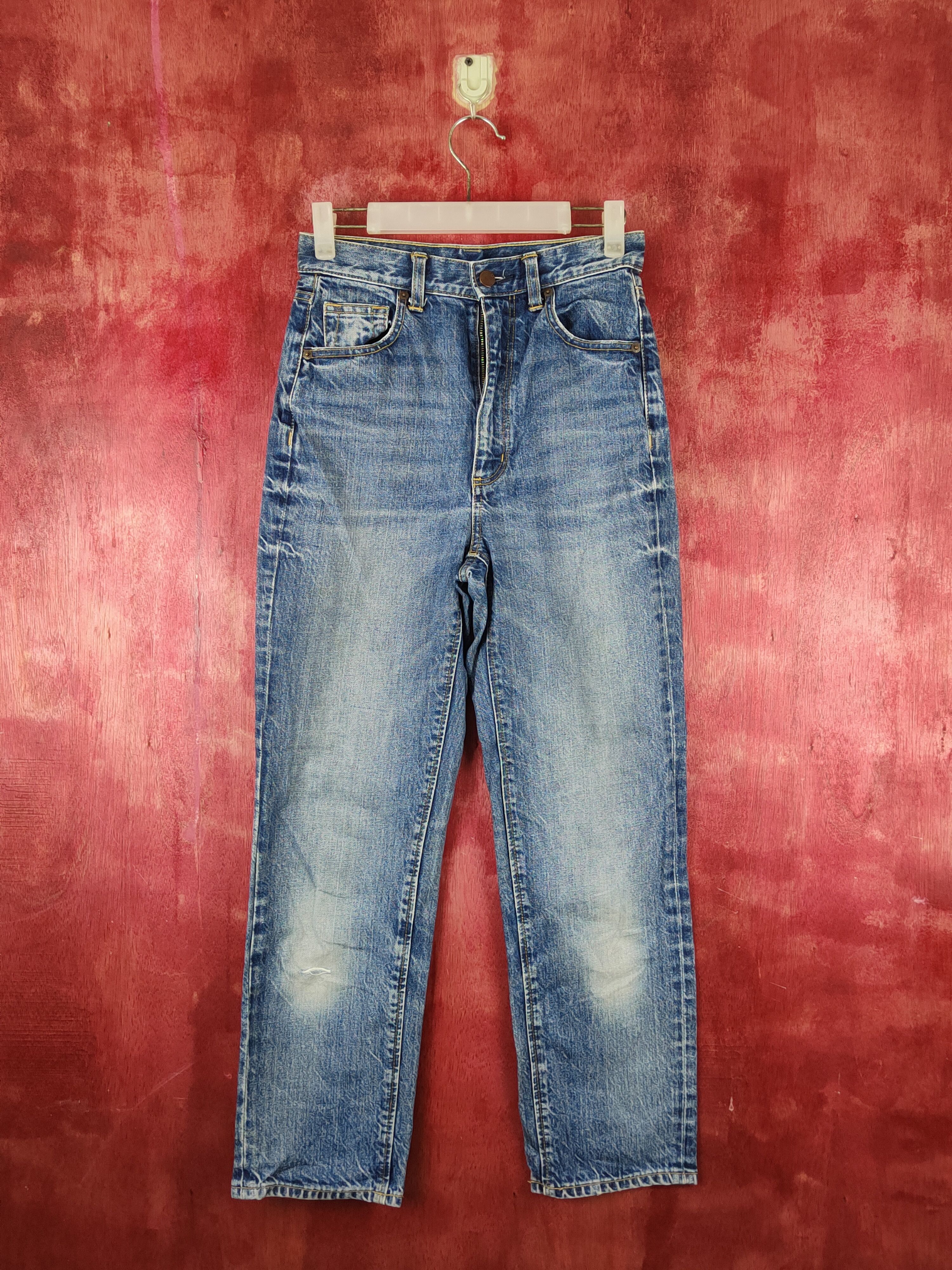 GU GU Blue Faded Distressed Ripped Jeans #S1771 Size US 27 - 1 Thumbnail