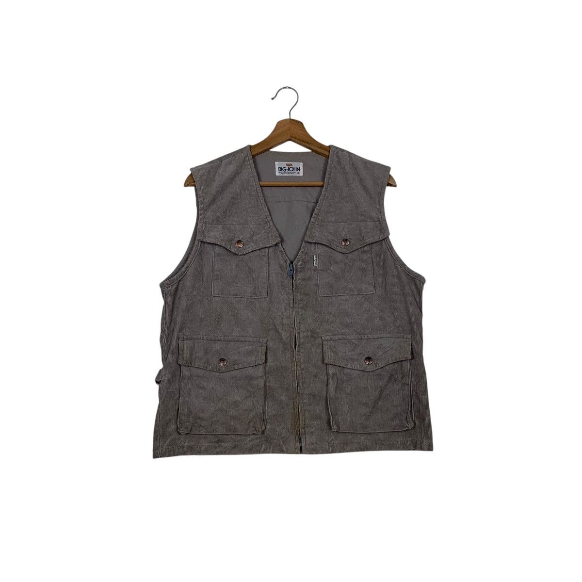 Big John Vintage 90's BIG JOHN Worker Corduroy Vest #2495-C112 Size US L / EU 52-54 / 3 - 1 Thumbnail