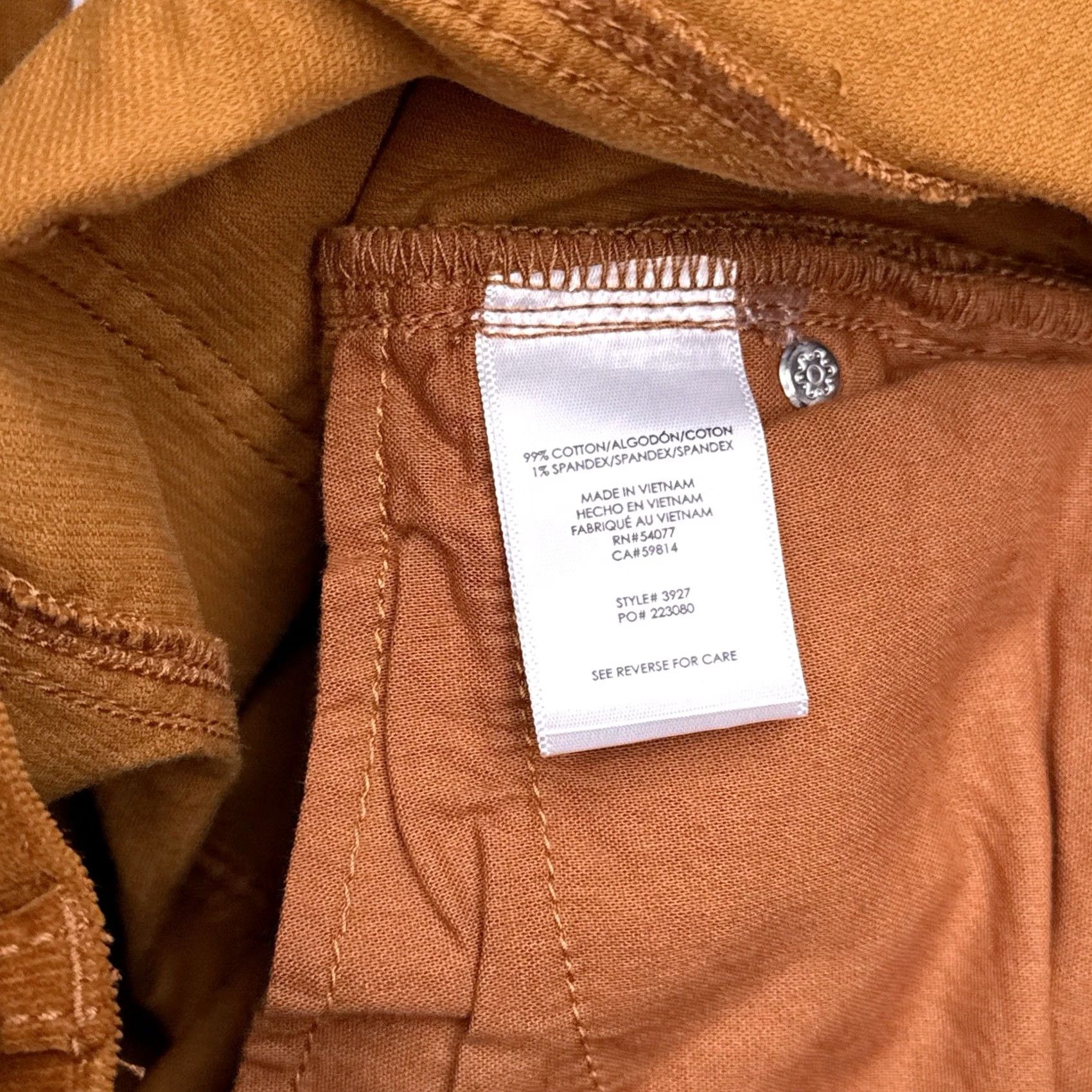 Vintage Cabi Corduroy Pants Womens 6 Brown Mid Rise Stretch Skinny - Slim Fit Size 28" / US 6 / IT 42 - 6 Thumbnail