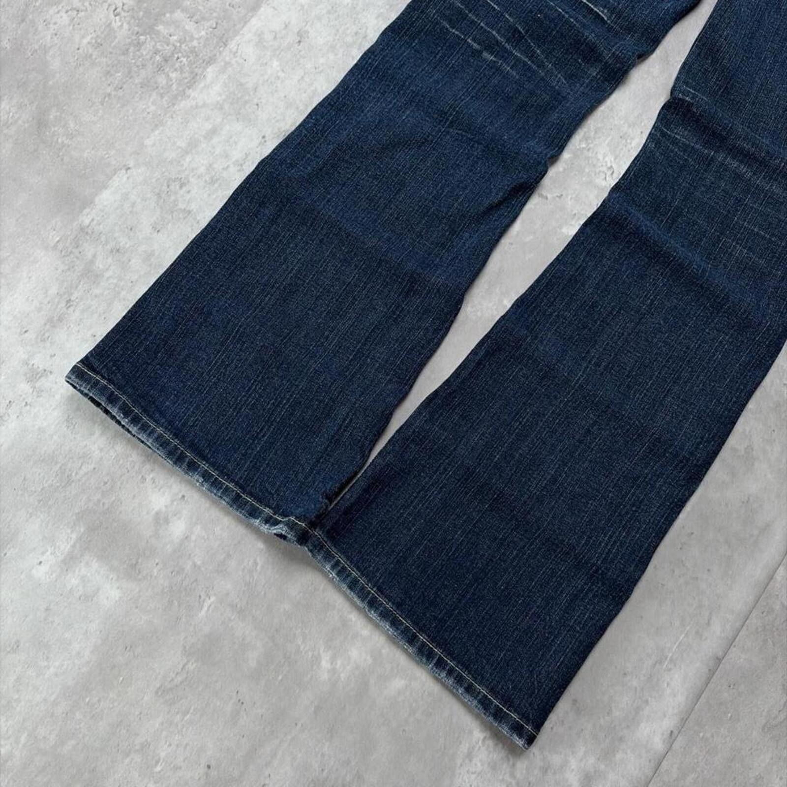 Guess Y2K Dark Wash Guess Jeans Grunge Flared Denim Jeans Size 27" / US 4 / IT 40 - 4 Thumbnail