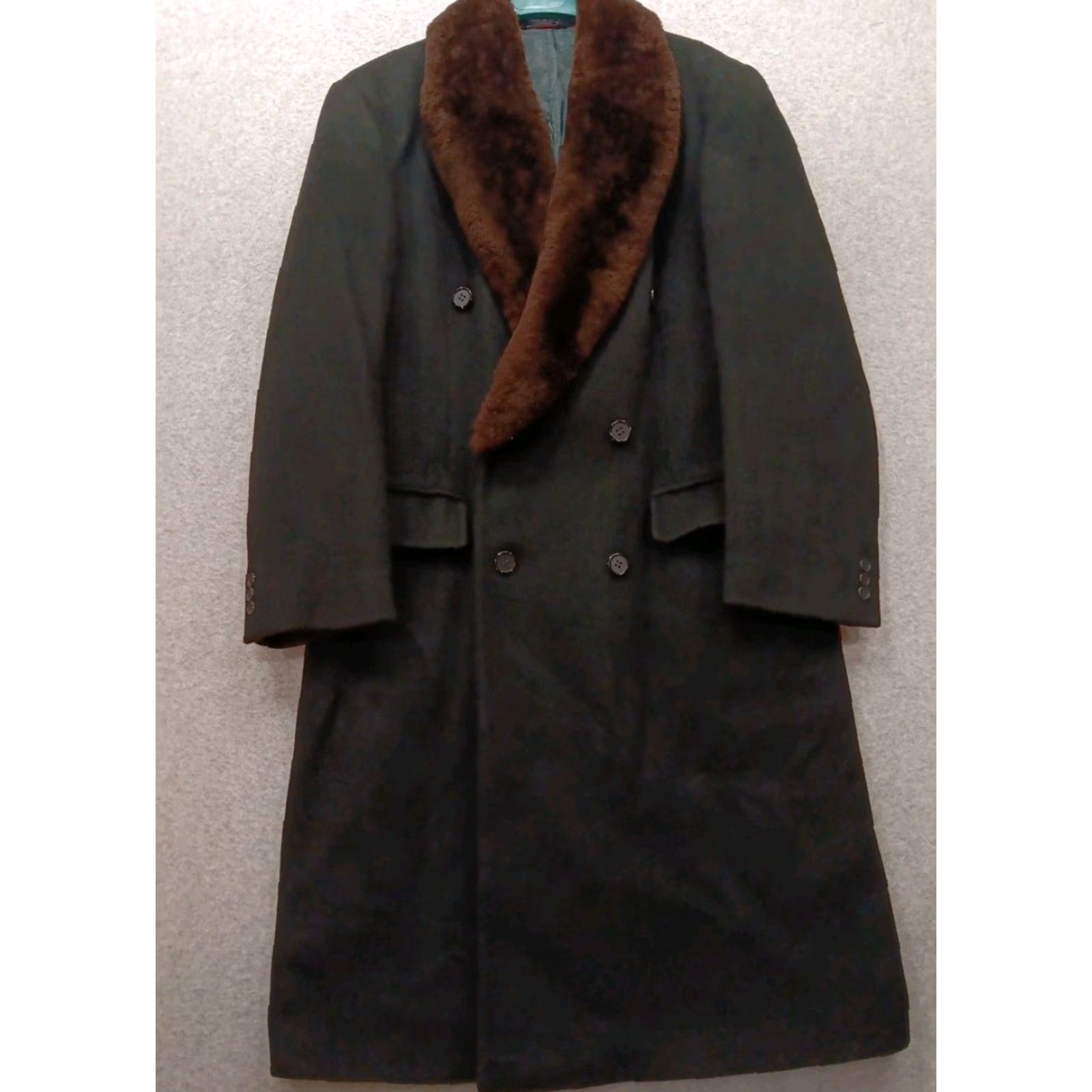ELLERY VTG Teller Coat Black Wool 48" Chest L Regular Size Adults Mens Womens 70s 80s Faux Fur Collar Original Tailored Coat Size L / US 10 / IT 46 - 2 Thumbnail