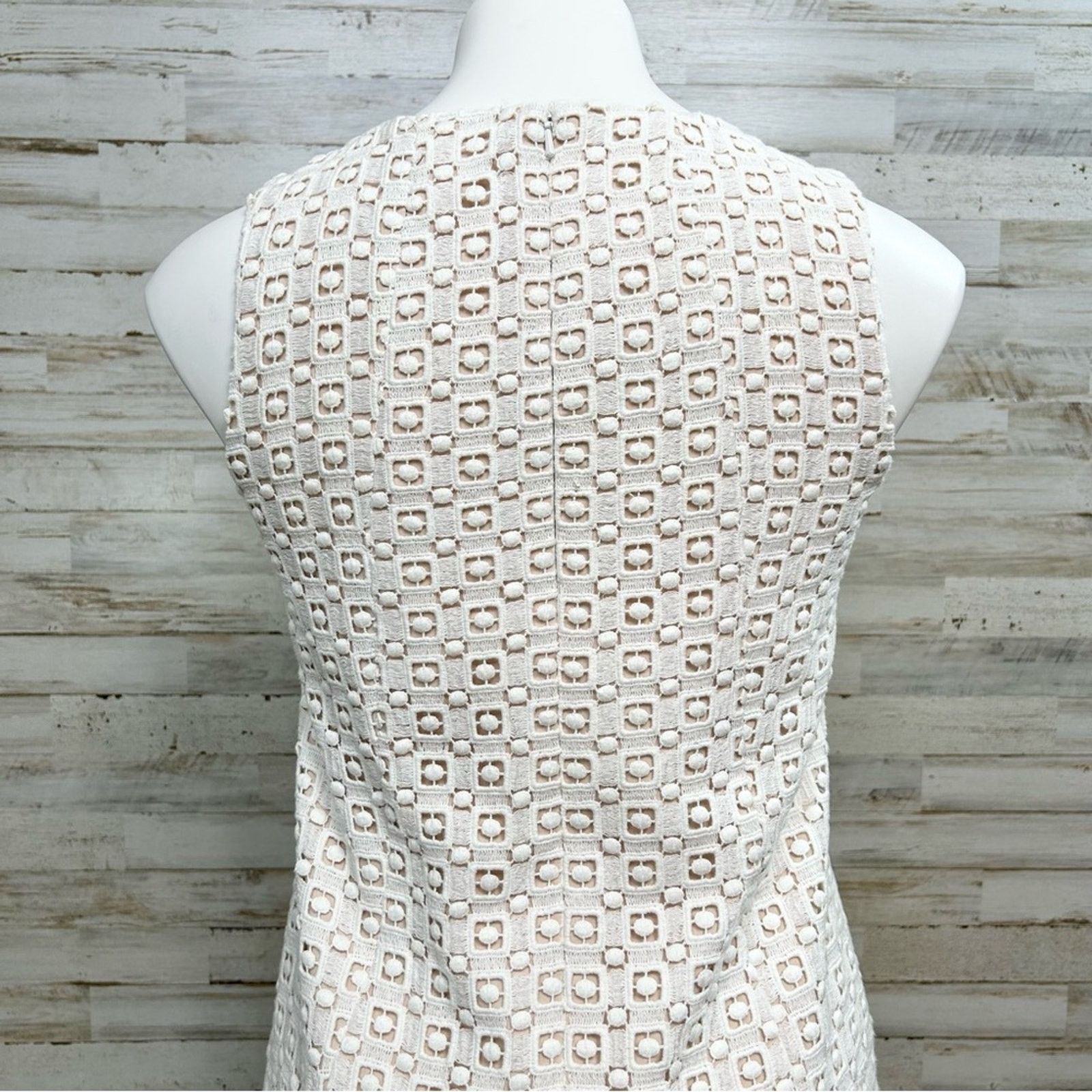 Tibi Tibi Sonoran Sleeveless Eyelet Shift Dress Size 0 Ivory Size XS / US 0-2 / IT 36-38 - 10 Thumbnail