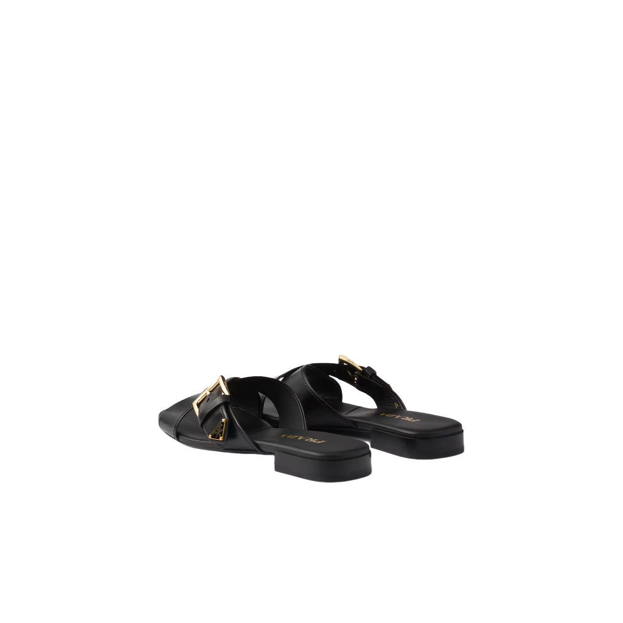 Prada PRADA $1020 Black Crisscross Buckle Slides New & Authentic ( Size US 7 / IT 37 - 5 Thumbnail