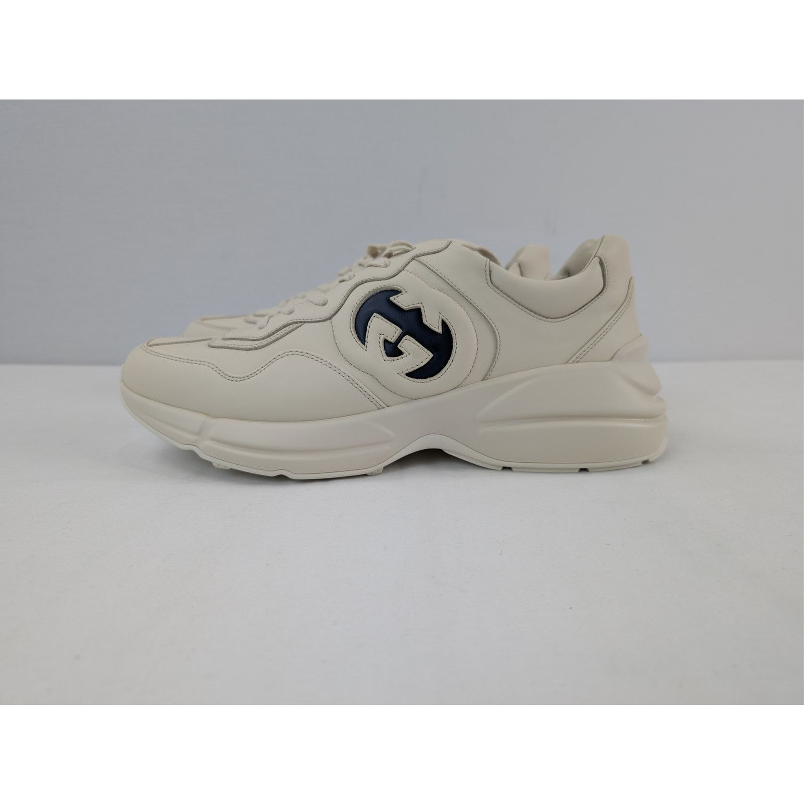 Gucci o1rshd1 leather Interlocking G logo Rhyton sneakers in ivory Size US 12.5 / EU 45-46 - 11 Thumbnail