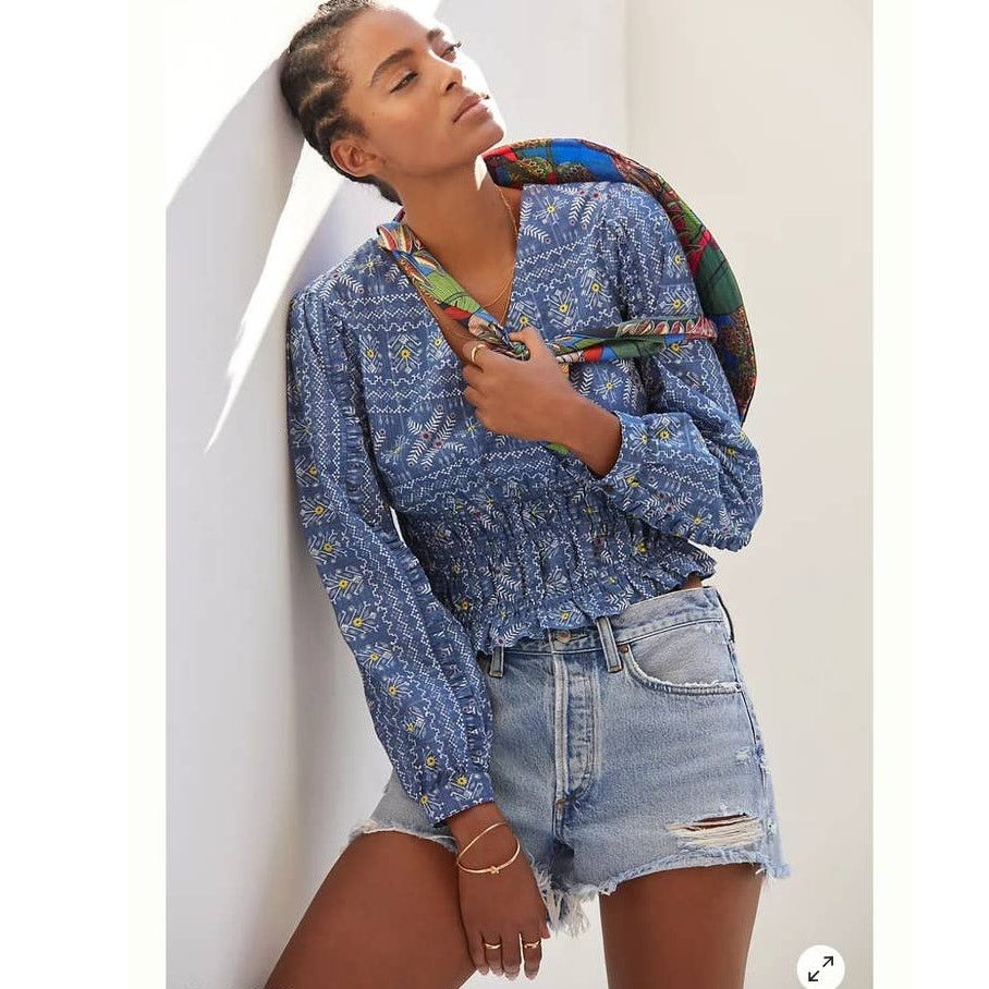 Anthropologie New Anthropologie Forever That Girl Smocked Waist Top Size S / US 4 / IT 40 - 1 Thumbnail