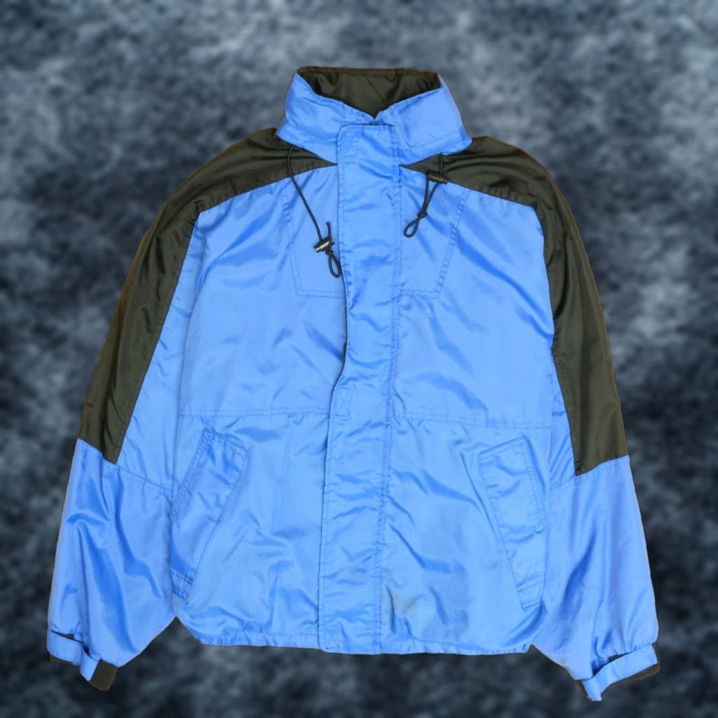 Vintage Marlboro Windbreaker Jacket Men Medium Blue 90s Casual Fall Winter