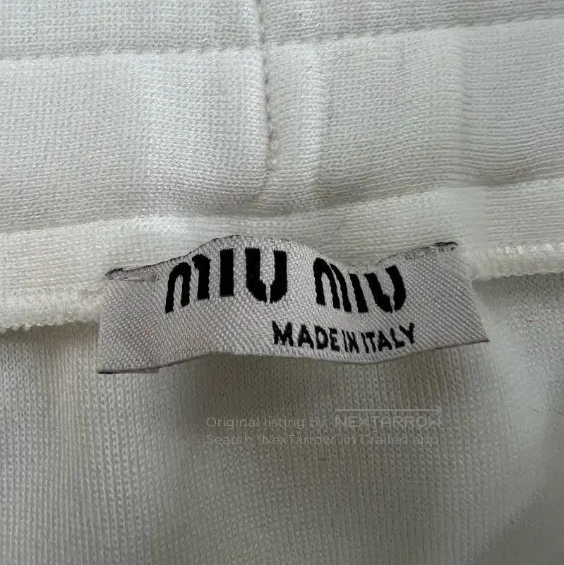 Miu Miu Miu Miu A-Line White Cotton Mini Skirt . Size 22" - 3 Thumbnail