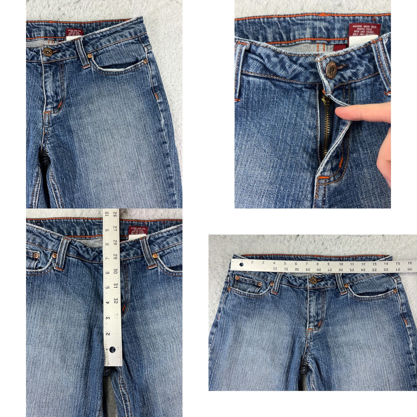 Vintage Bongo Jeans Women Bootcut Denim 7 Blue Mid Rise Stretch 5-Pocket Design Inseam 31 Regular Size 28" / US 6 / IT 42 - 8 Thumbnail