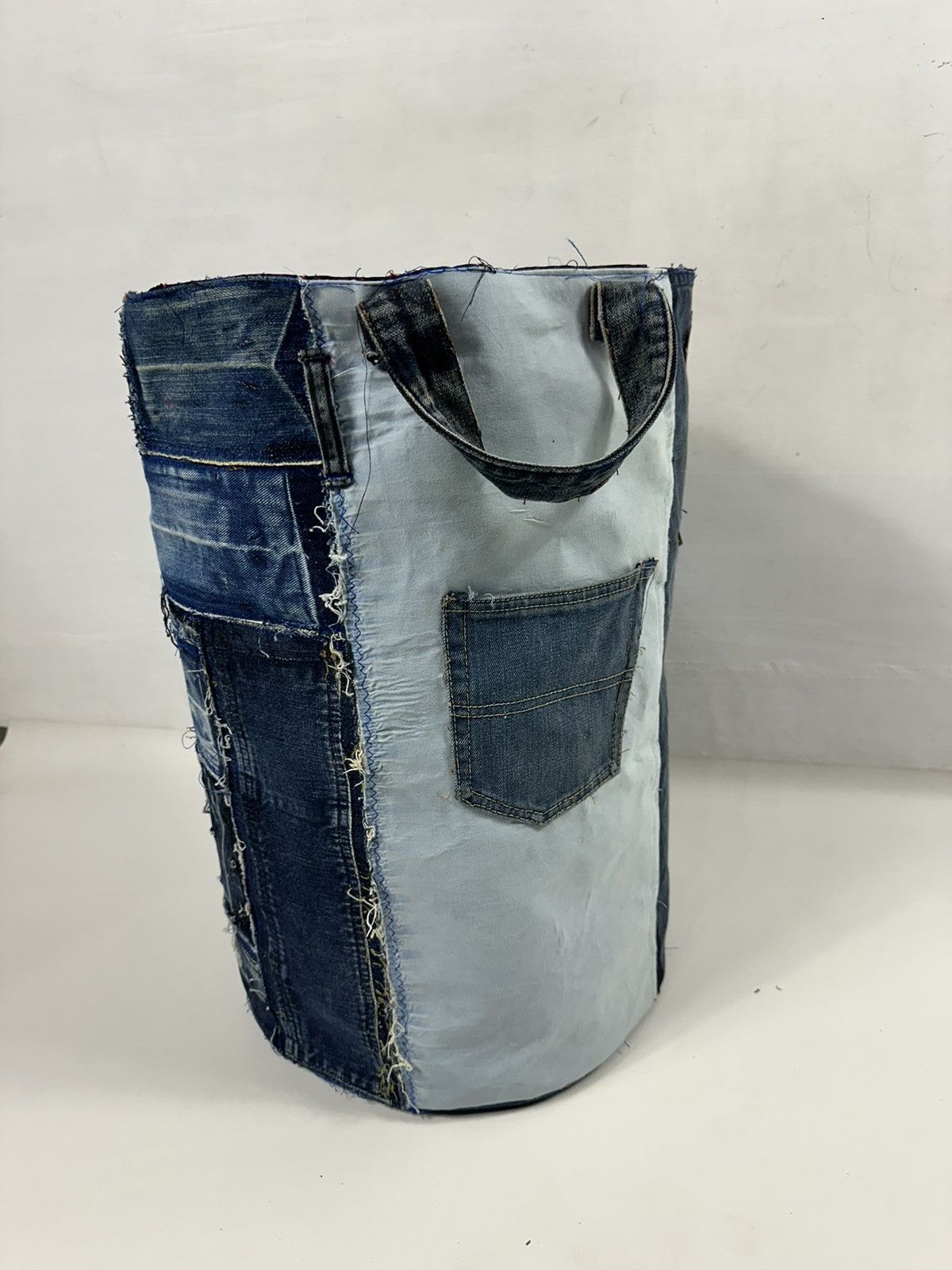 Art Comes First Custom Made Denim Patchwork Laundry Bag Home Decoration Size ONE SIZE - 4 Thumbnail
