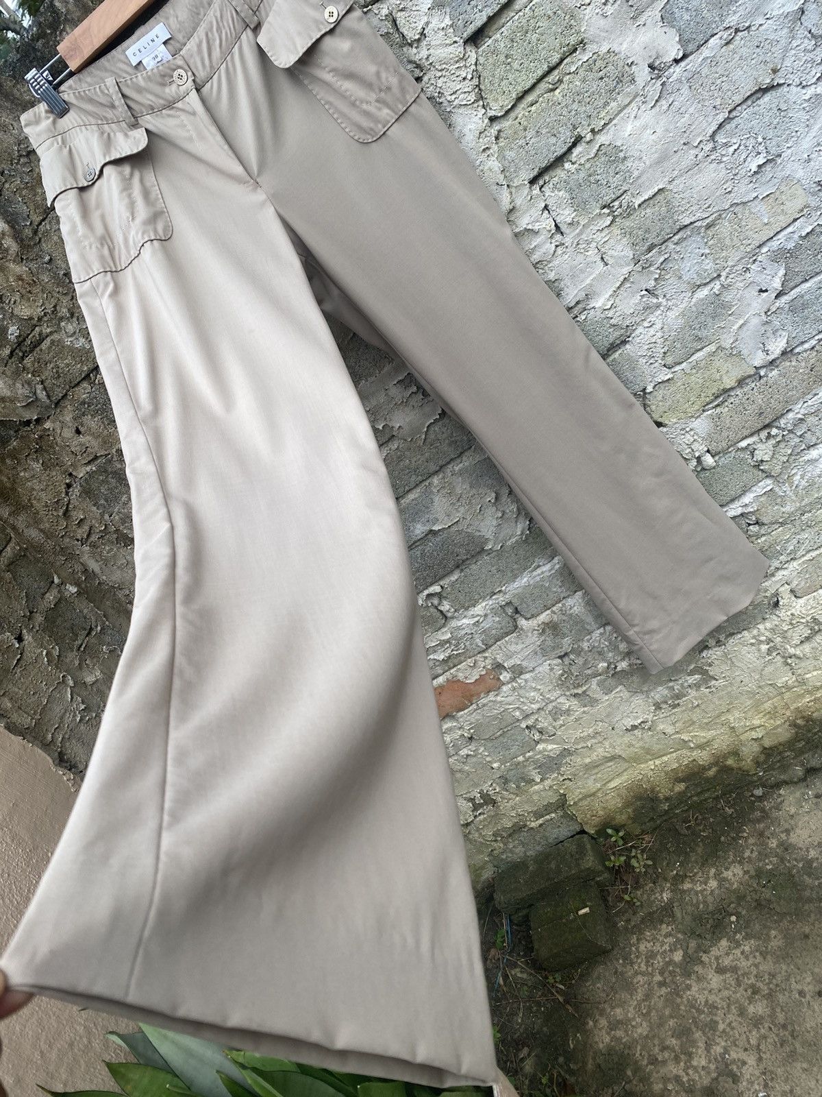Celine Celine Virgin Wool Khaki Cargo Flare Size 28" / US 6 / IT 42 - 3 Thumbnail