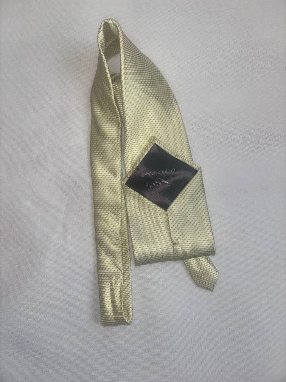 Giorgio Armani GIORGIO ARMANI 100% Silk Necktie tie yellow Made in Italy Size ONE SIZE - 4 Thumbnail