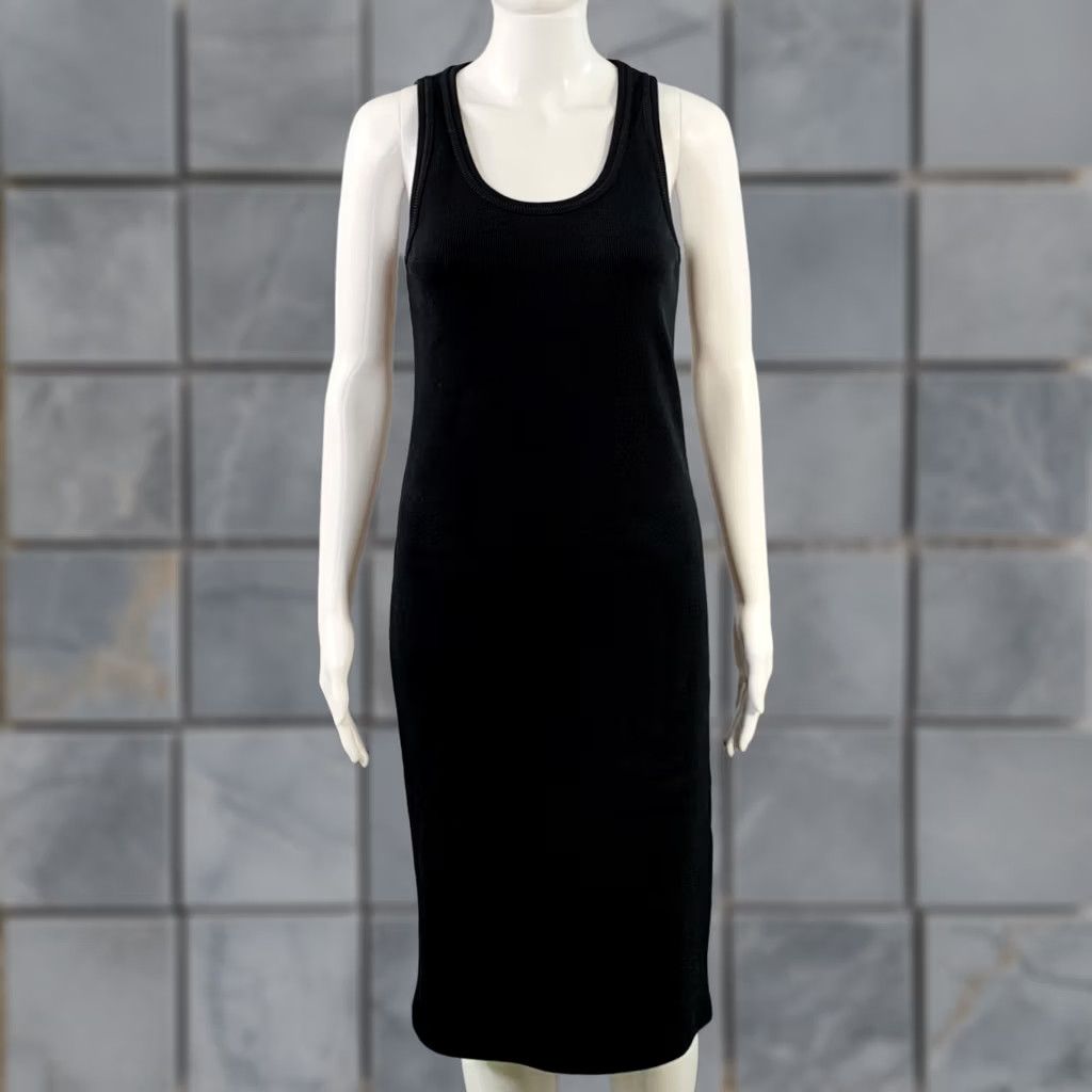 Bottega Veneta BOTTEGA VENETA Dress Black Ribbed Tank Cotton Elastane Size S Women Midi Pattern Ribbed Size S / US 4 / IT 40 - 1 Thumbnail
