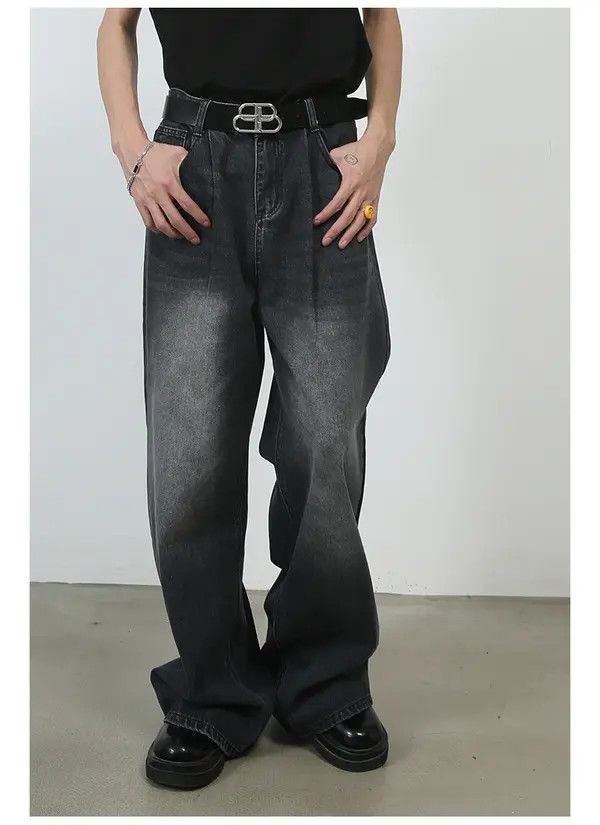 Japanese Brand Men's vintage mid-rise washed loose straight jeans Size US 32 / EU 48 - 1 Thumbnail