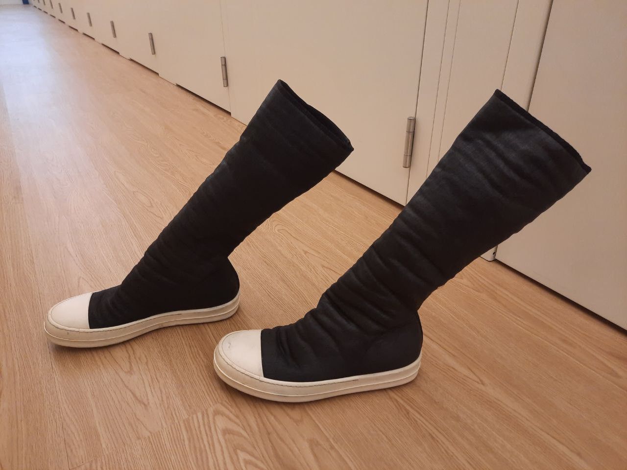 Rick Owens Drkshdw Waxed Sock Sneakers Size US 7 / EU 40 - 3 Thumbnail