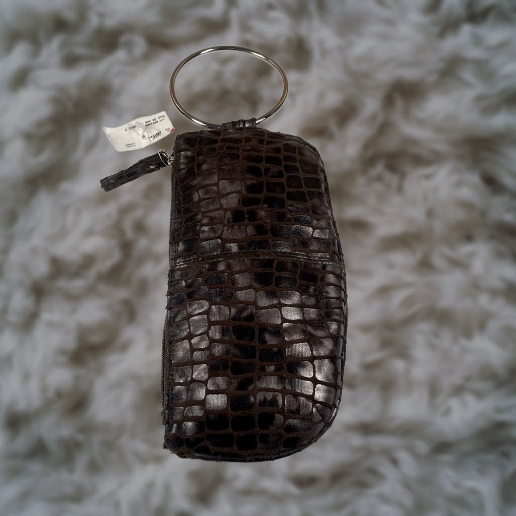 Human Made Unbranded Brown Small Zip Pouch Wallet Manmade Material Purse Hand Bag Purse Wallet Women Zip-Around XS S Brown Pattern Solid Credit Card ID Size ONE SIZE - 1 Thumbnail