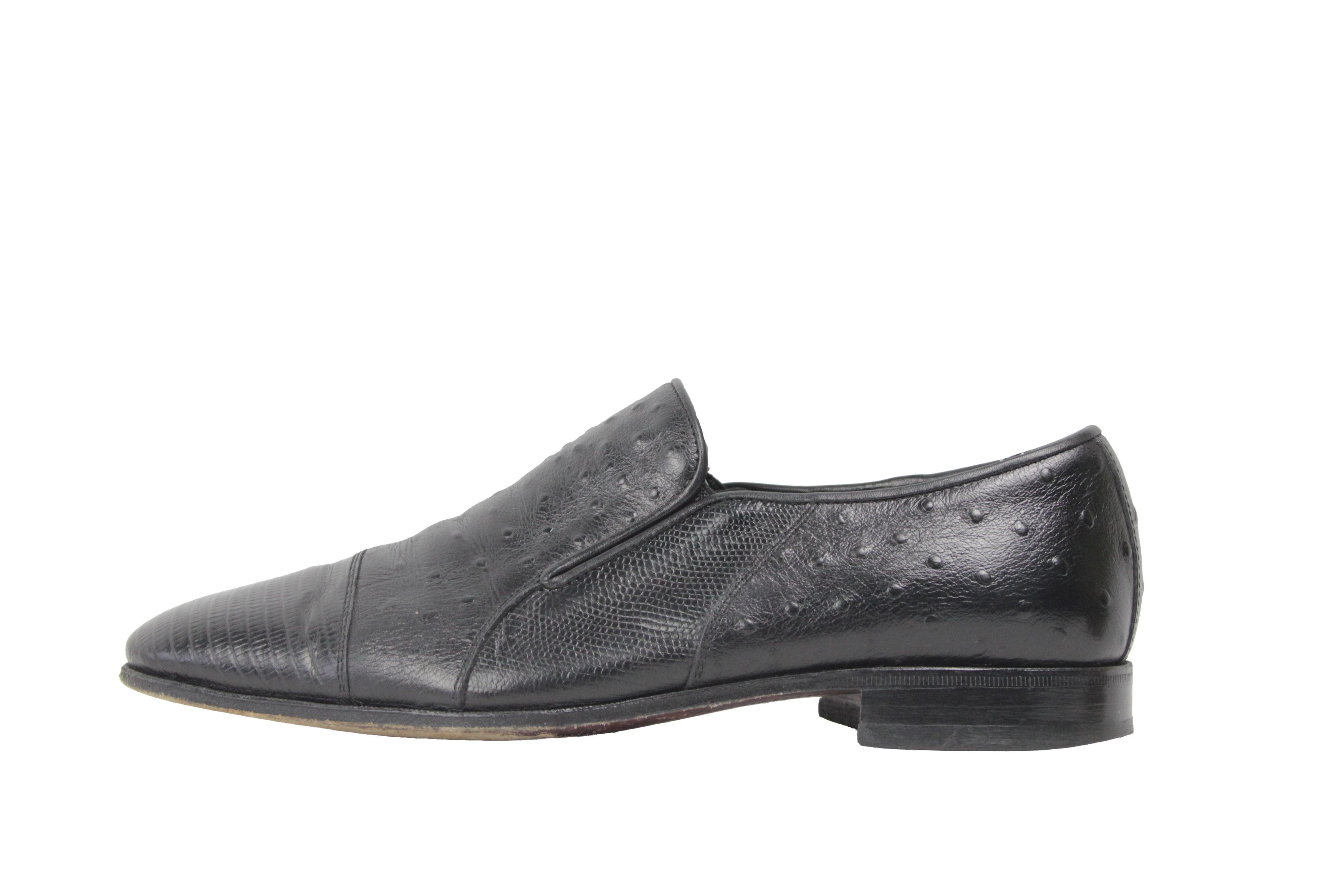 Pierre Cardin 90S Ostrich Leather Loafers Vintage Size US 7 / EU 40 - 2 Thumbnail