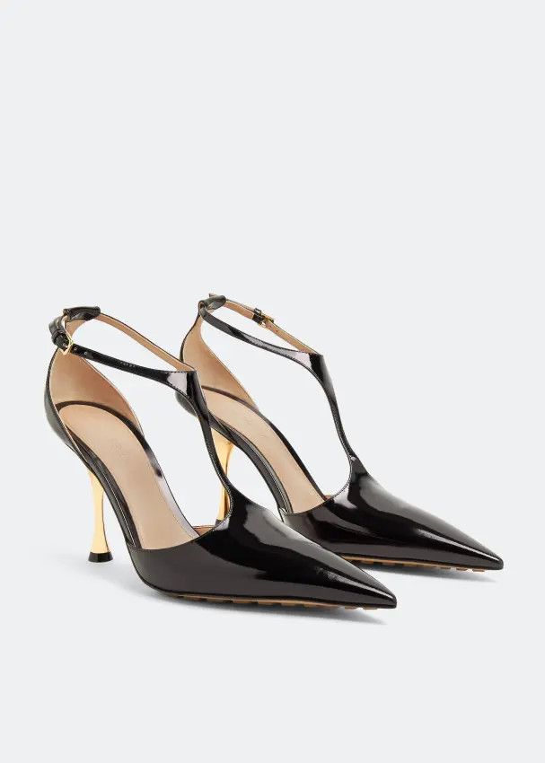 Bottega Veneta o1n1vont1125 Rocket T-Bar Pump Sandals in Black Size US 9 / IT 39 - 3 Thumbnail