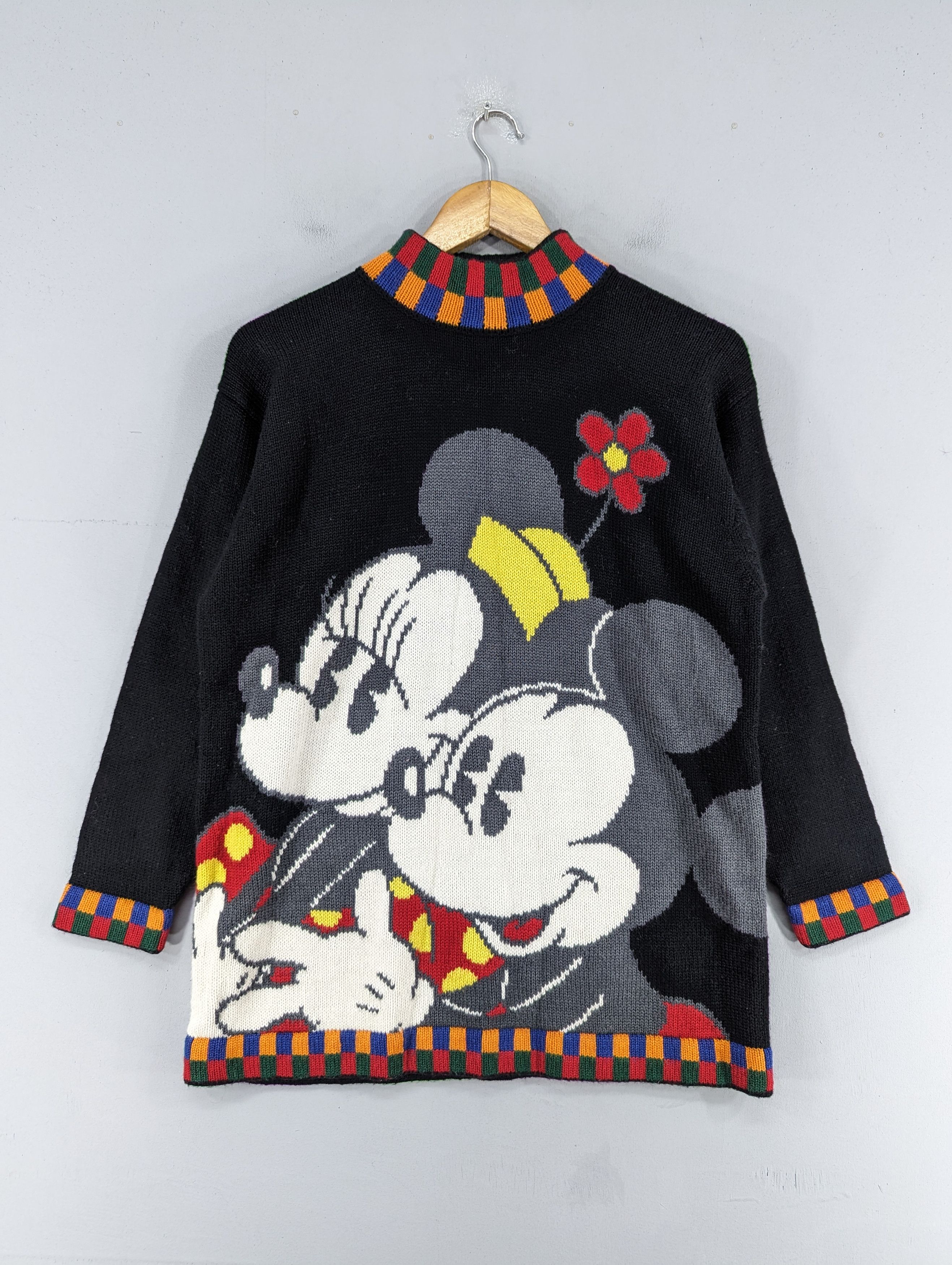 Vintage Erny Walt Disney Mickey Mouse Overprint Knit Sweater