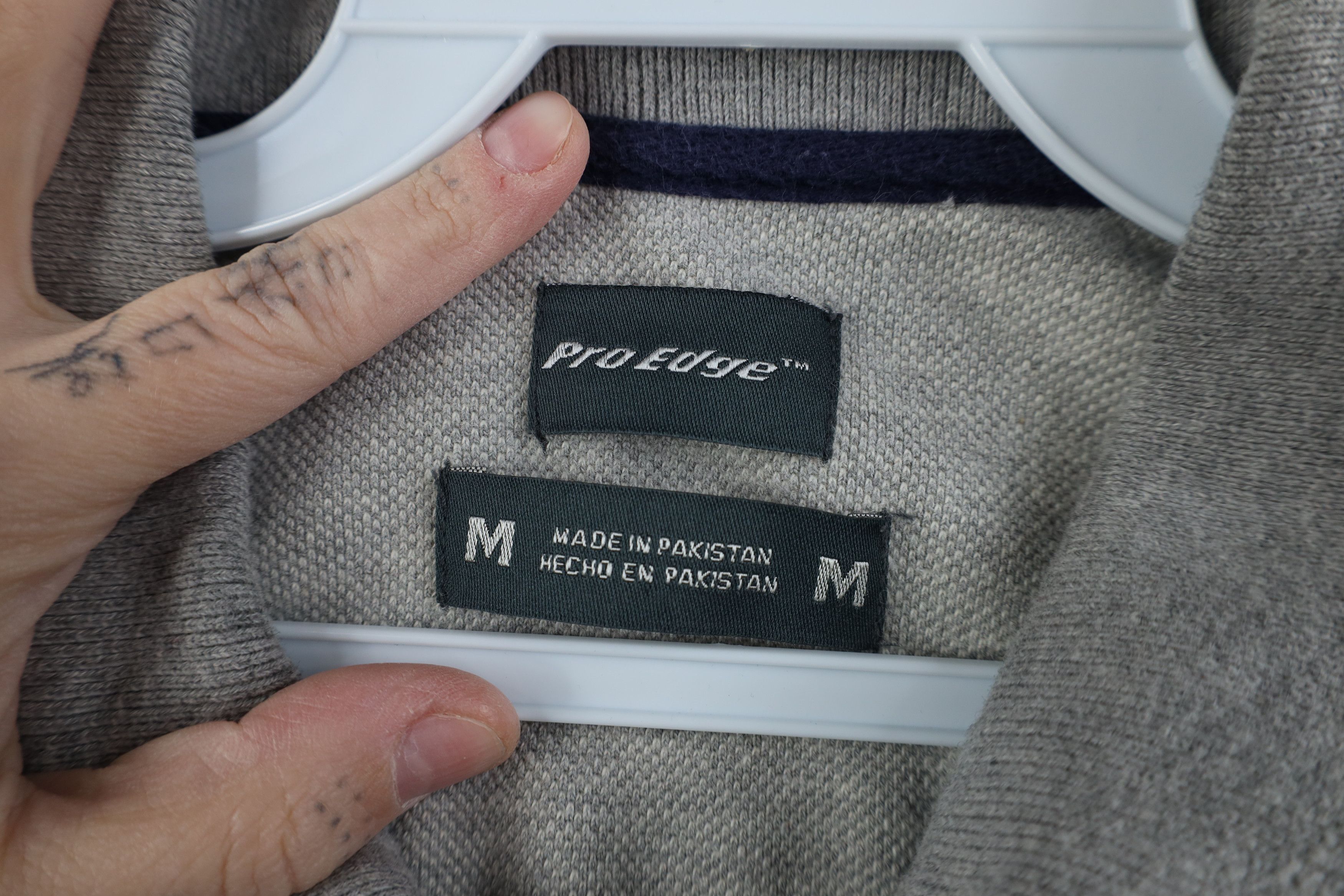 Vintage Vintage 90s Block M University of Michigan Polo Shirt Gray Size US M / EU 48-50 / 2 - 8 Thumbnail
