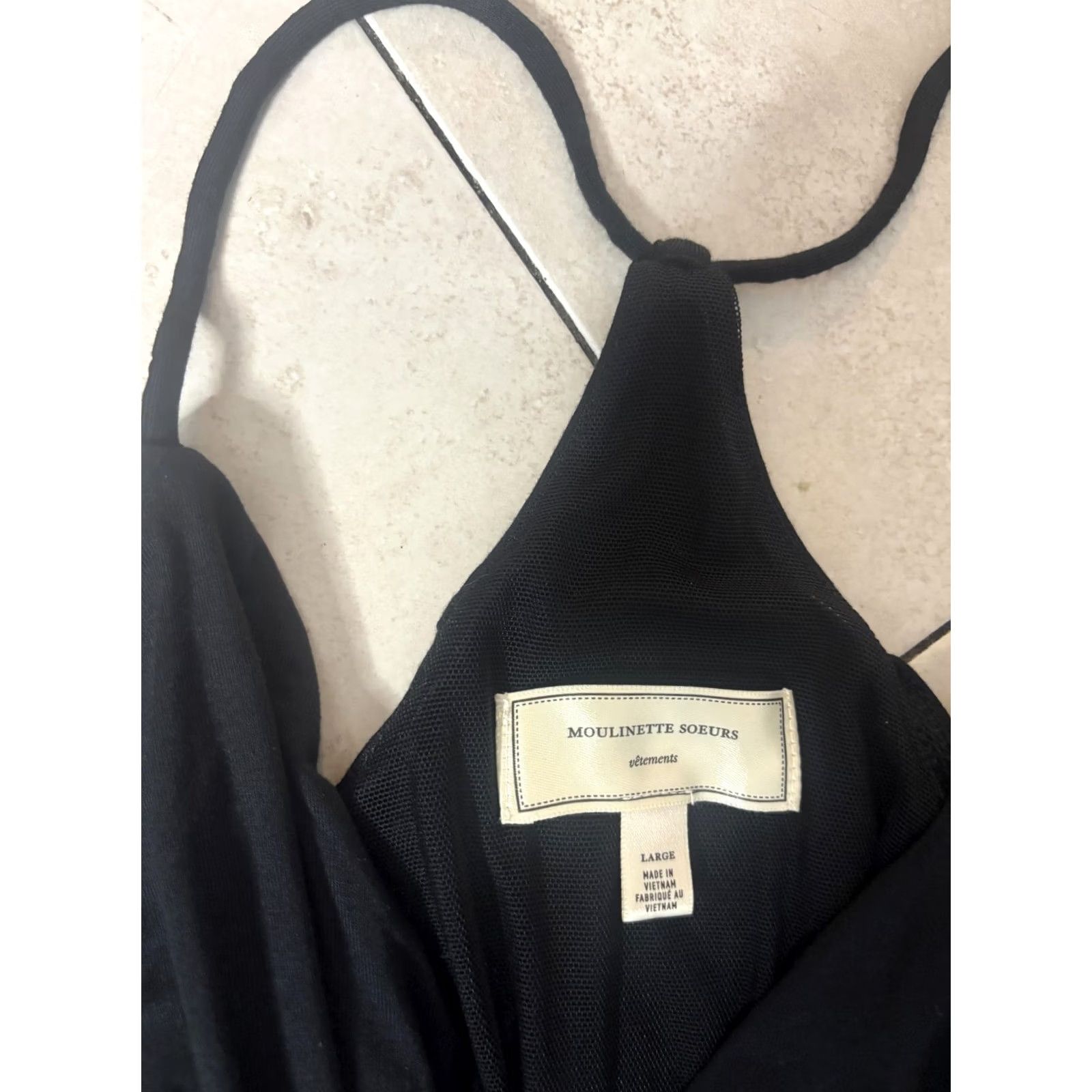 Vintage Moulinette Soeurs Jumpsuit Womens Large Black Sleeveless Wide Leg Lounge Casual Size 36" / US 14 / IT 50 - 2 Thumbnail