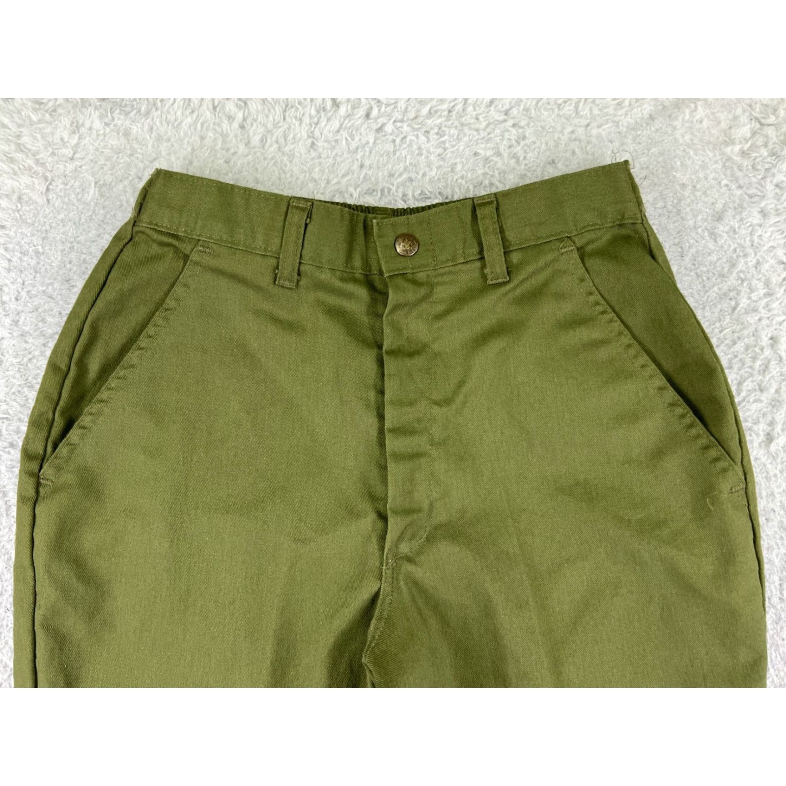 Vintage Boy Scouts Pants Adult 25 Green Twill Elastic Waist 25x29 Mens Regular Read Size US 26 / EU 42 - 4 Thumbnail