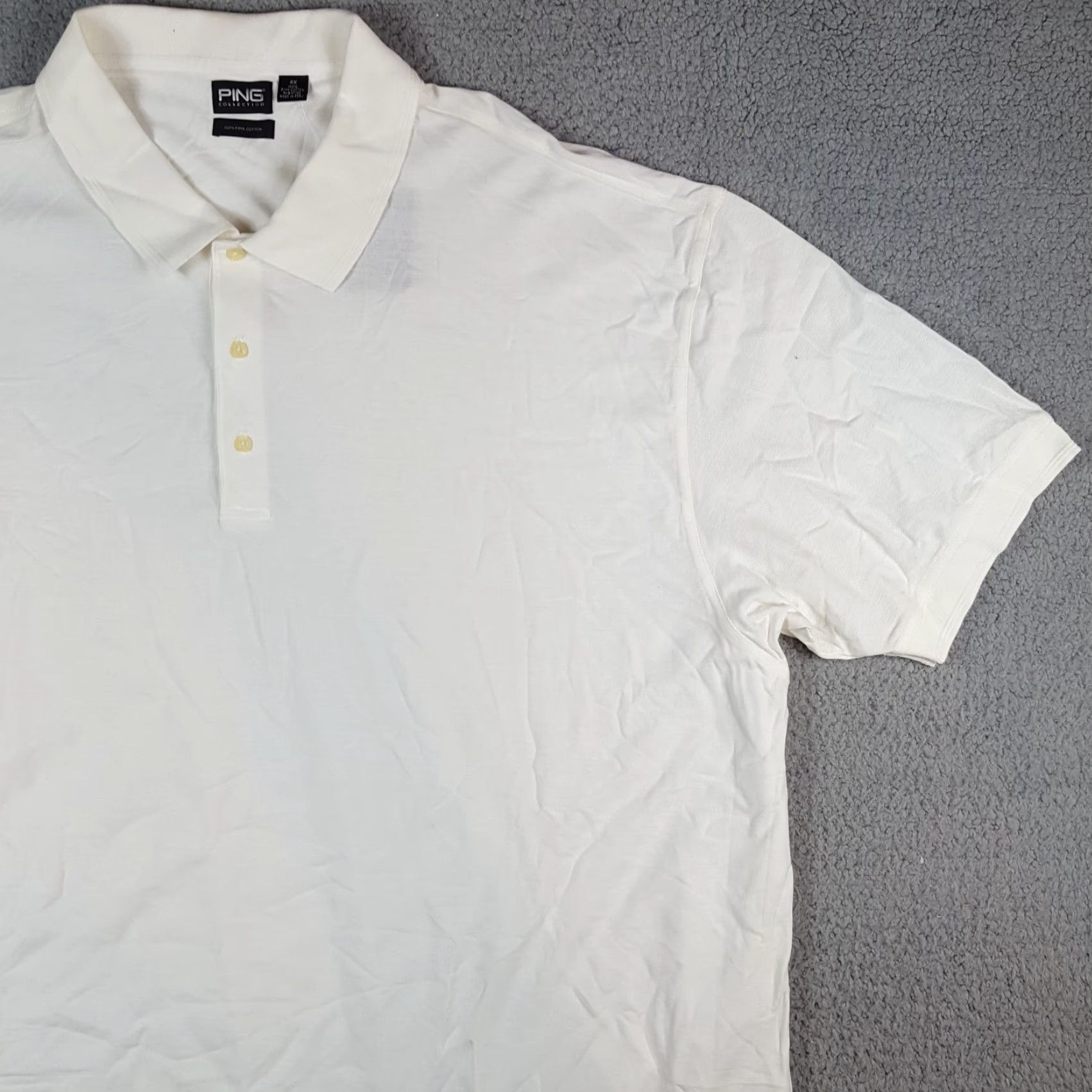 Vintage VINTAGE Ping Golf Polo Shirt Big 4X White Pima Cotton Collar Polo Shirt Mens Polo Shirt Size US XXL / EU 58 / 5 - 2 Thumbnail