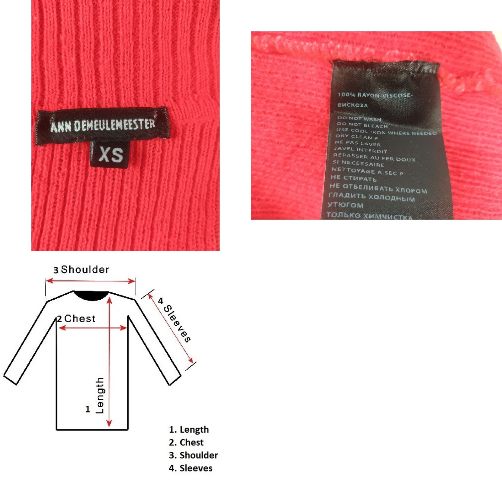 Ann Demeulemeester Ann Demeulemeester Sweater Womens XS Red Turtle Neck Size Fashion Archive Size XS / US 0-2 / IT 36-38 - 8 Thumbnail