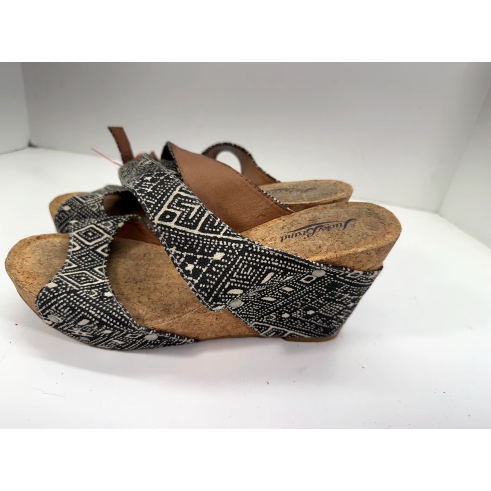 Lucky Brand Lucky Brand Moran Wedge Sandals Womens 8.5M Brown Black Crossover Ankle Strap Vintage: No Mens Womens Boy? Size US 7 / IT 37 - 3 Thumbnail