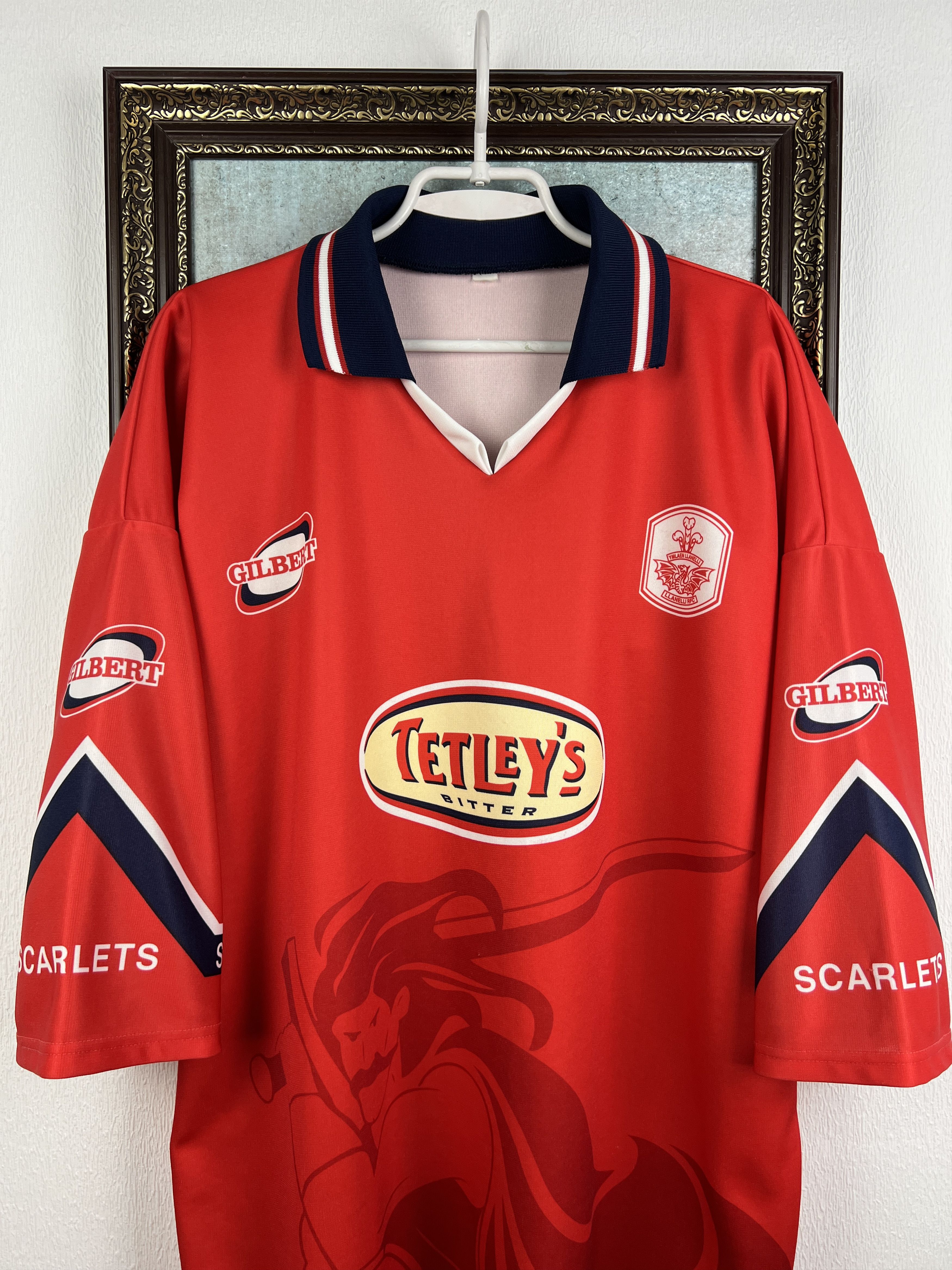 Vintage Llanelli Scarlets Wales Rugby Union Jersey Trikot Size 3XL Size US XXL / EU 58 / 5 - 2 Thumbnail