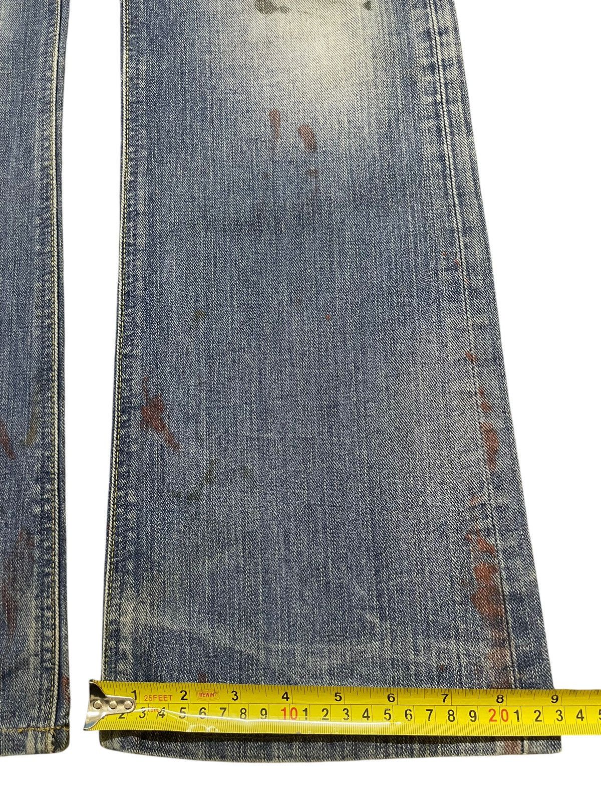 Lee Vintage 90s Lee Mud Faded Wash Paint Splatter Wide Leg Jeans Size US 32 / EU 48 - 16 Thumbnail