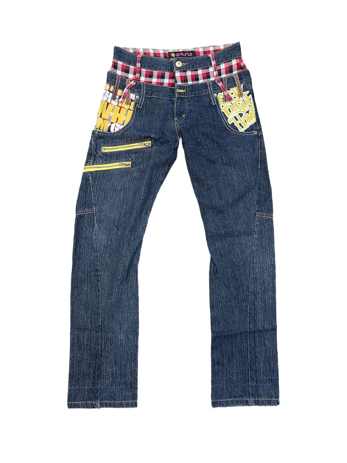 Japanese Brand VINTAGE🔥🔥DOUBLE WAIST RARE ANTFUI PUNK STYLE SIZE 29X30 Size US 29 - 1 Thumbnail
