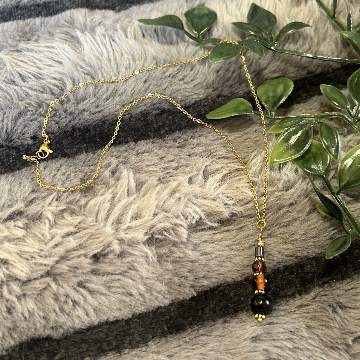 Handmade Handcrafted vintage bead drop pendant on chain necklace Size ONE SIZE - 6 Thumbnail