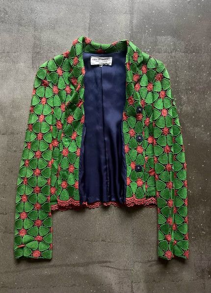 Comme des Garcons robe de chambre AD2000 Crochet Embroidered High-Waist Jacket Size US M / EU 48-50 / 2 - 3 Thumbnail