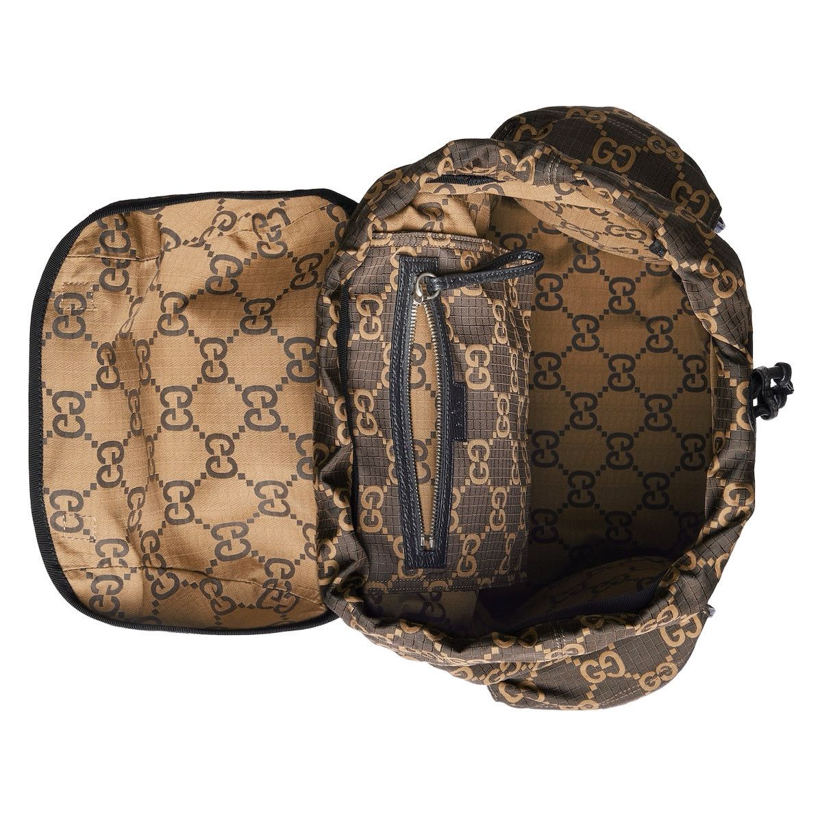 Gucci GUCCI Large Ebony And Beige GG Ripstop Backpack New & Authen Size ONE SIZE - 5 Thumbnail