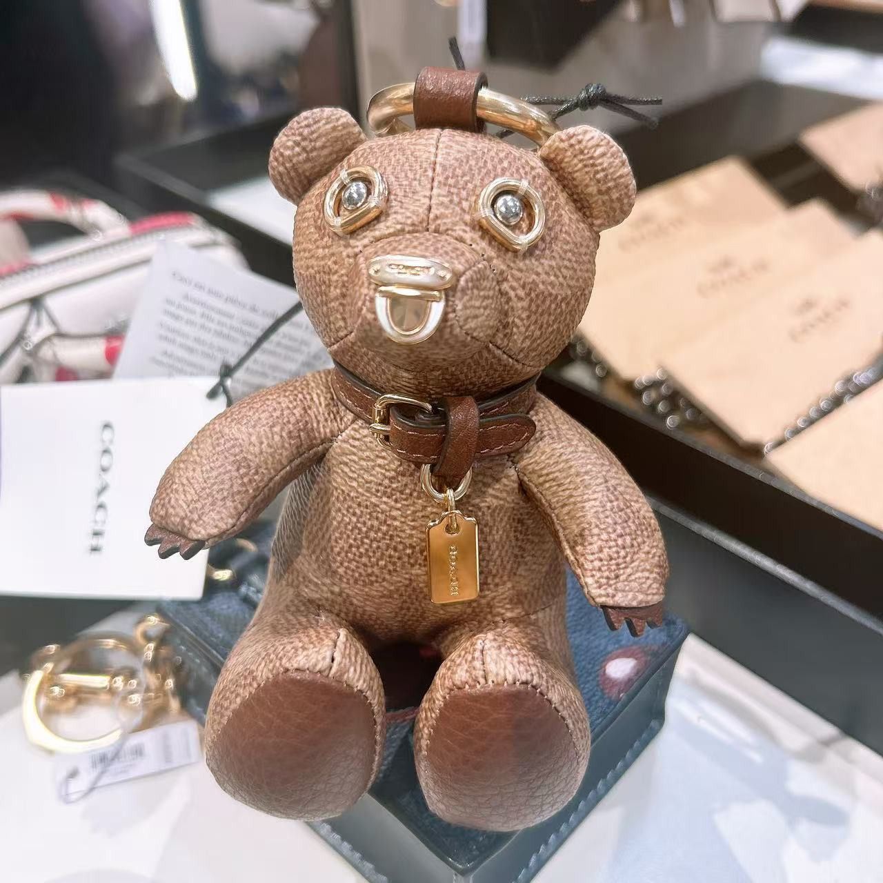 Coach Collectible Bear Bag Charm In Signature Canvas CZ195 Size ONE SIZE - 1 Thumbnail