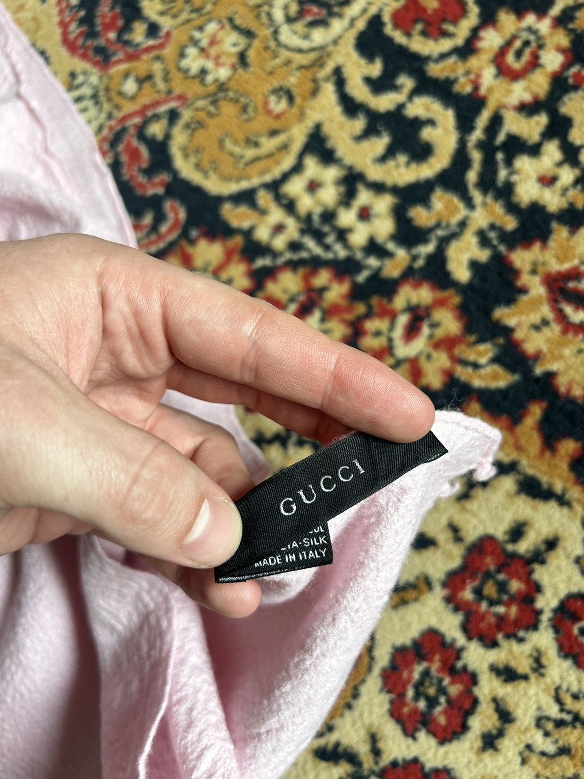 Gucci × Vintage Vintage Gucci scarf very rare pink archive Size ONE SIZE - 4 Thumbnail
