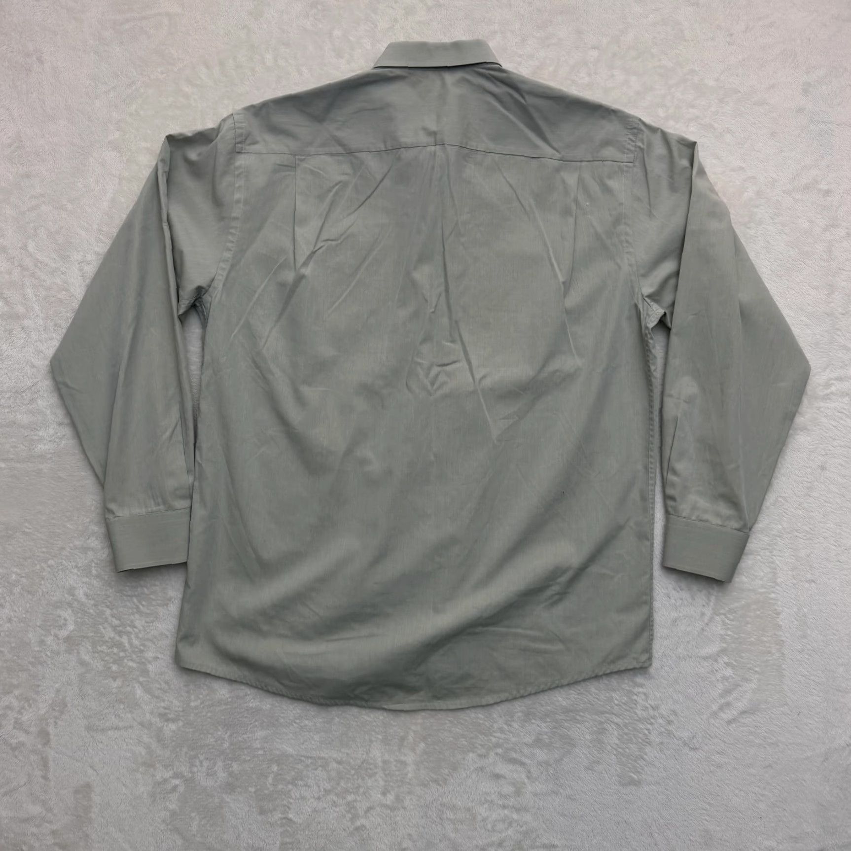 Eton Eton Shirt Mens XL Gray Solid Spread Collar Dress Button Up Size 42R - 7 Thumbnail