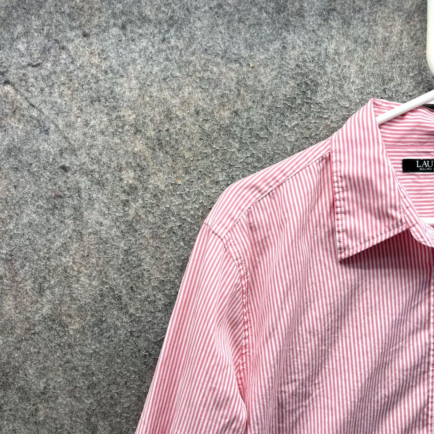 Ralph Lauren Lauren Ralph Lauren Shirt Womens XL Pink Stripe Button Front Long Sleeve Top Size XL / US 12-14 / IT 48-50 - 7 Thumbnail