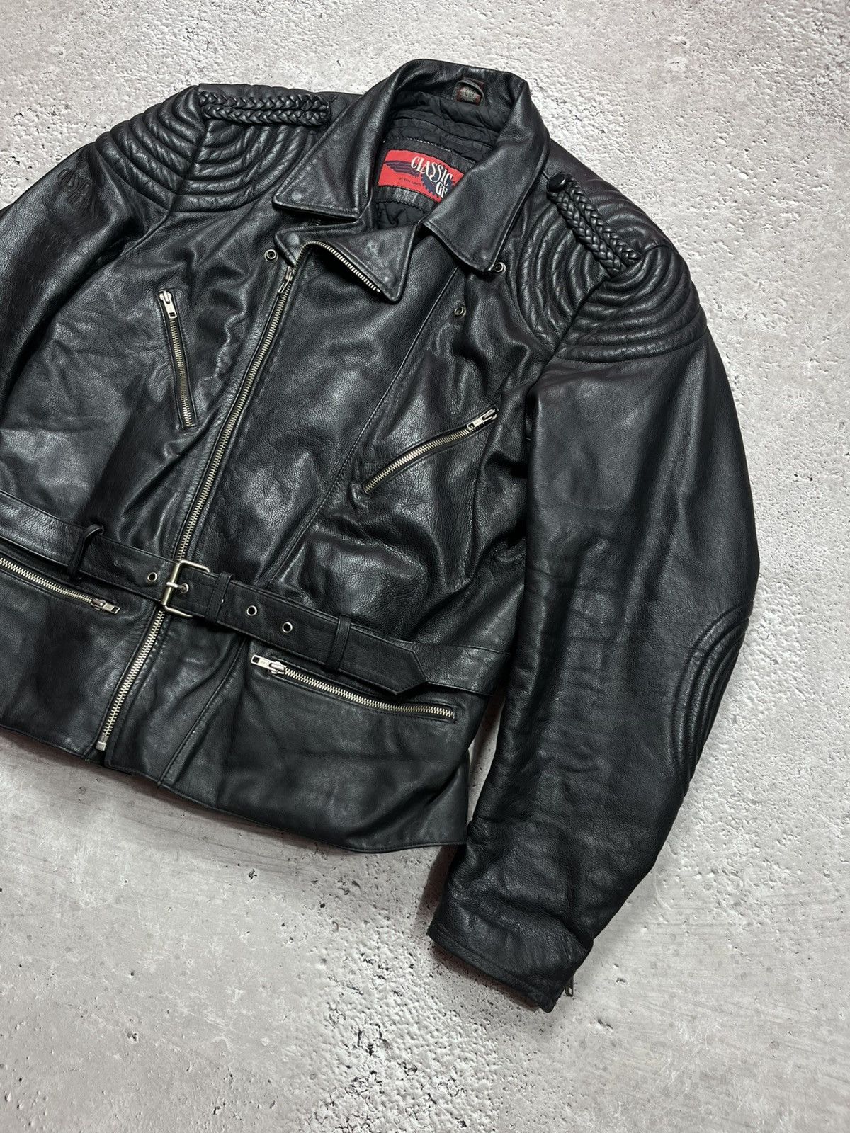 Leather Vintage Heavy Leather Biker Jacket Black Men’s 3XL Moto Size US XXL / EU 58 / 5 - 2 Thumbnail