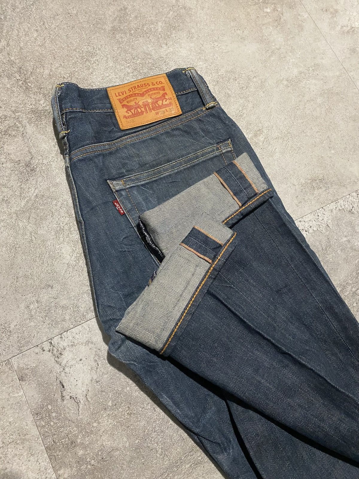 Levi's Levi’s 508 selvedge denim Japan blue navy green dark big E Size US 28 / EU 44 - 3 Thumbnail