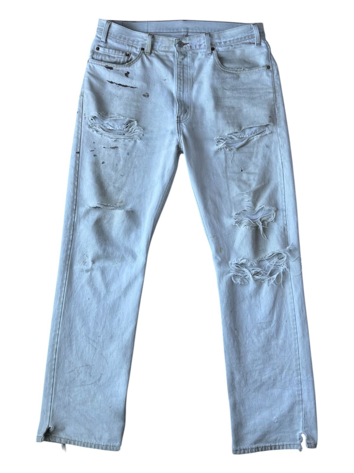 Levi's Vintage Clothing Levi’s 505 Vintage White Wash Distressed Ripped Rare Denim Size US 36 / EU 52 - 1 Thumbnail