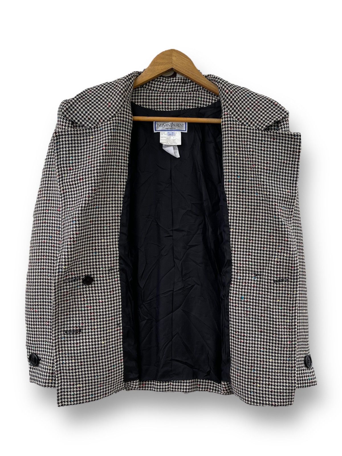 Yves Saint Laurent 🔥A/W 1980 YVES SAINT LAURENT WOMEN'S HOUNDSTOOTH JACKET Size M / US 6-8 / IT 42-44 - 6 Thumbnail