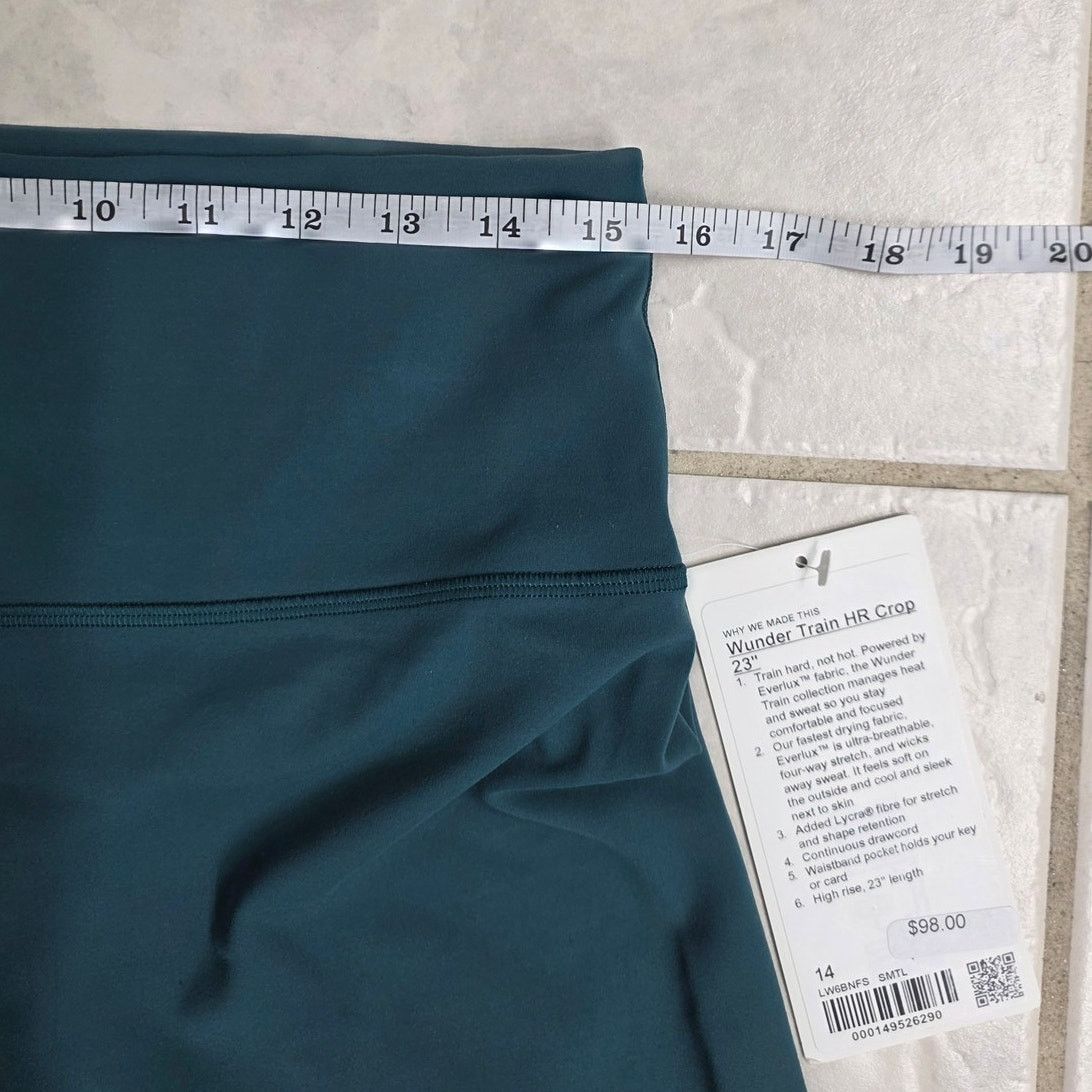 Lululemon Lululemon Wunder Train HR Crop 23" in Storm Teal - Size 14 Size 36" / US 14 / IT 50 - 5 Thumbnail