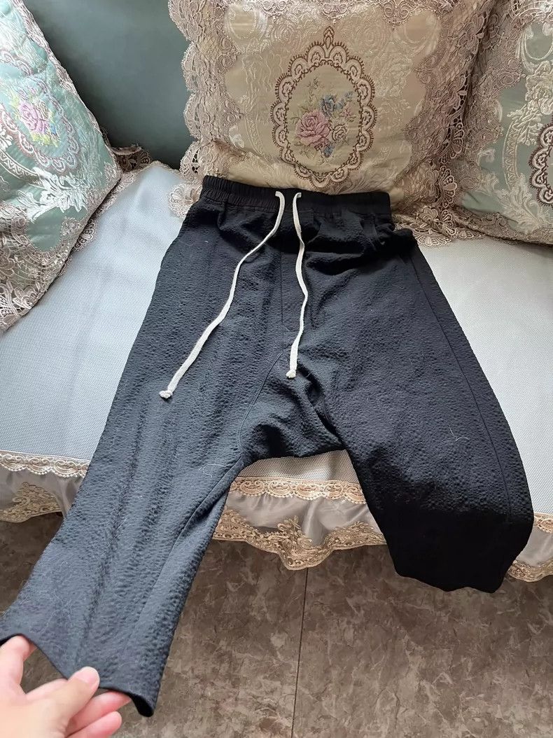 Rick Owens rick owens black drop-crotch pants-dmc Size US 27 - 1 Thumbnail
