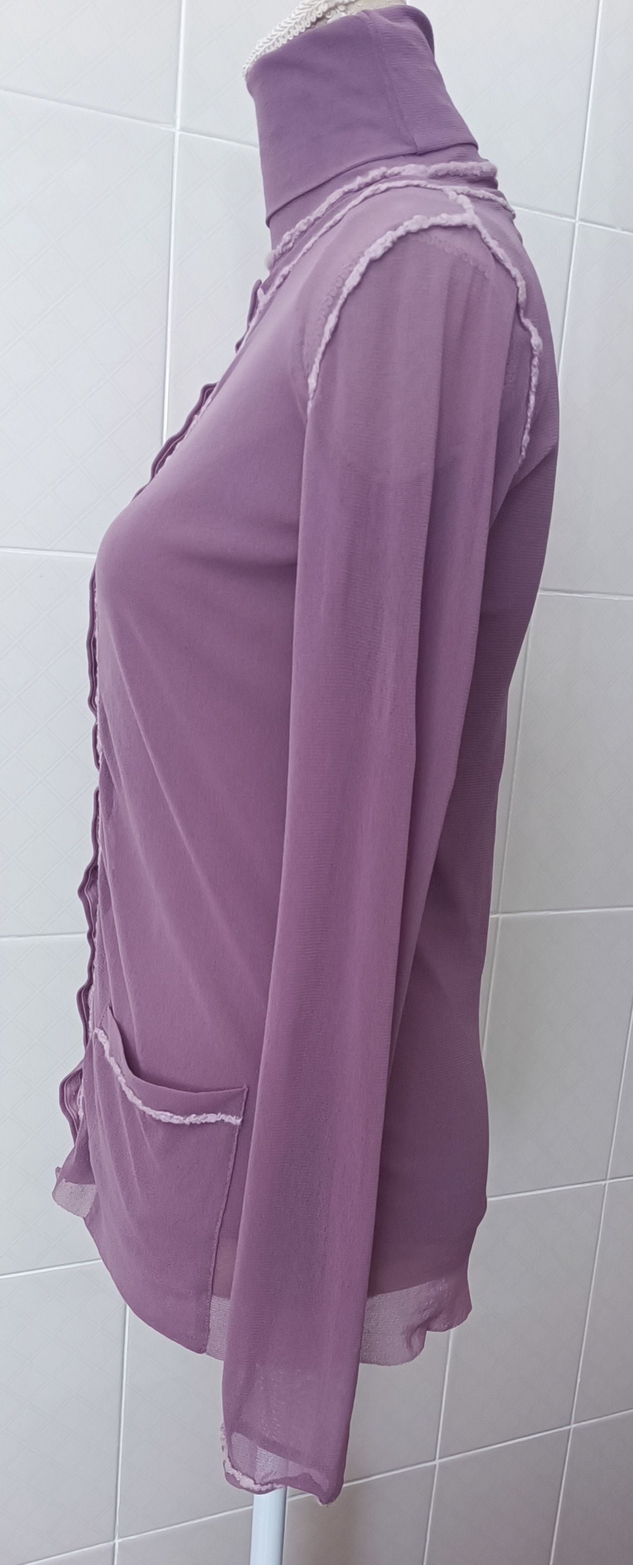 Jean Paul Gaultier 90's - Twinset - Lilac mesh tank top and jacket Size S / US 4 / IT 40 - 3 Thumbnail